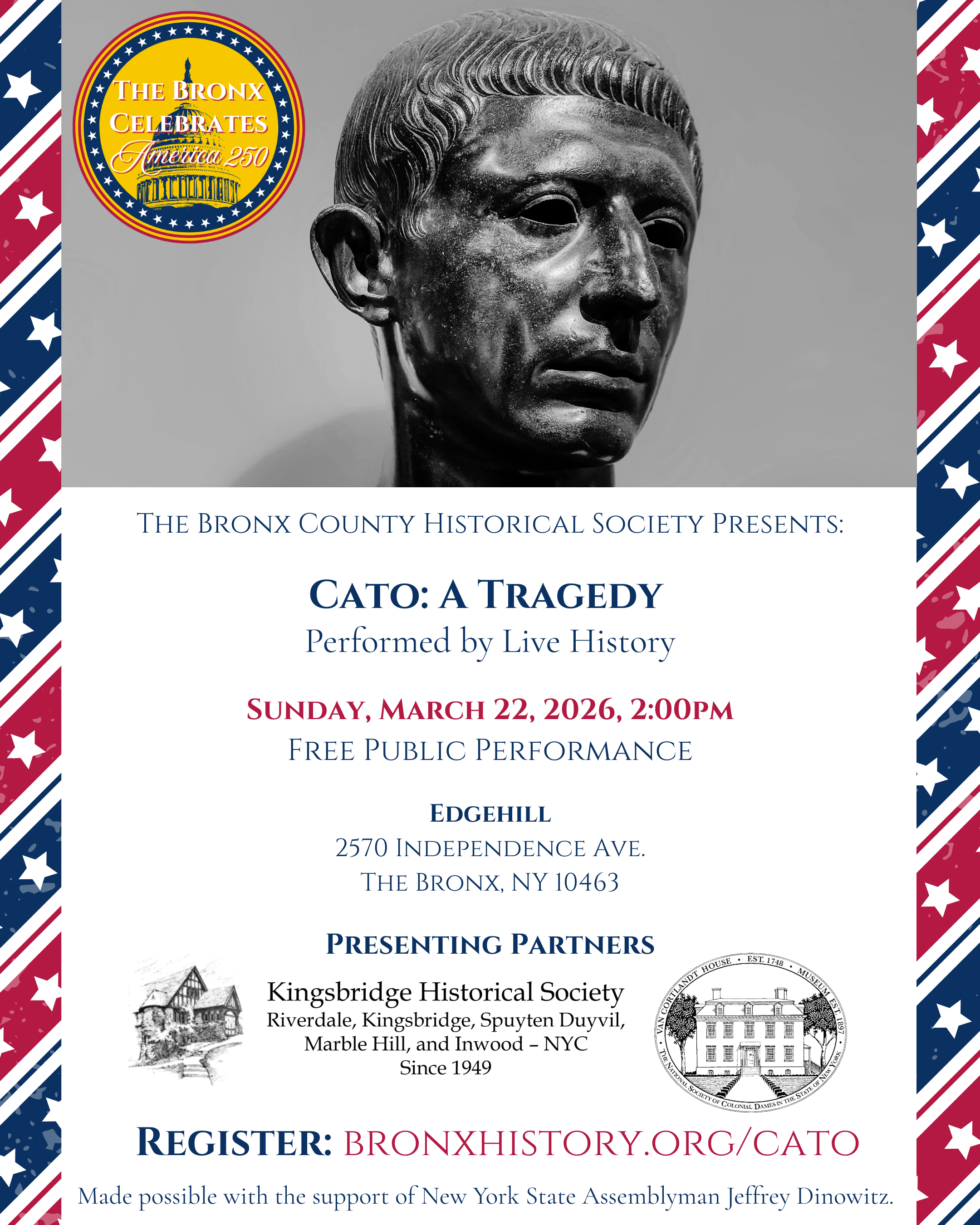 Cato: A Tragedy flyer