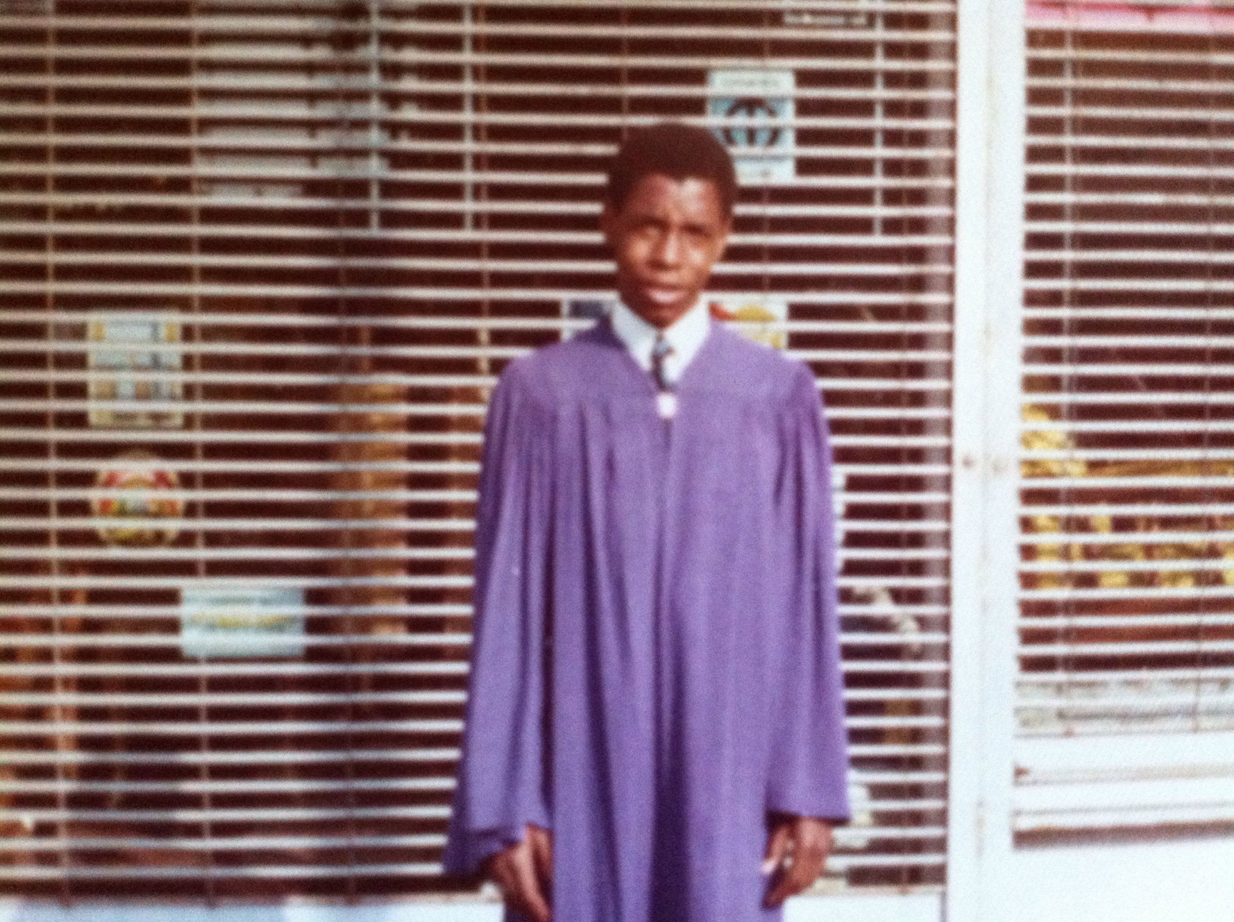 Cholly Rock on the day of his graduation from junior high school, 1975. Courtesy of Cholly Rock.