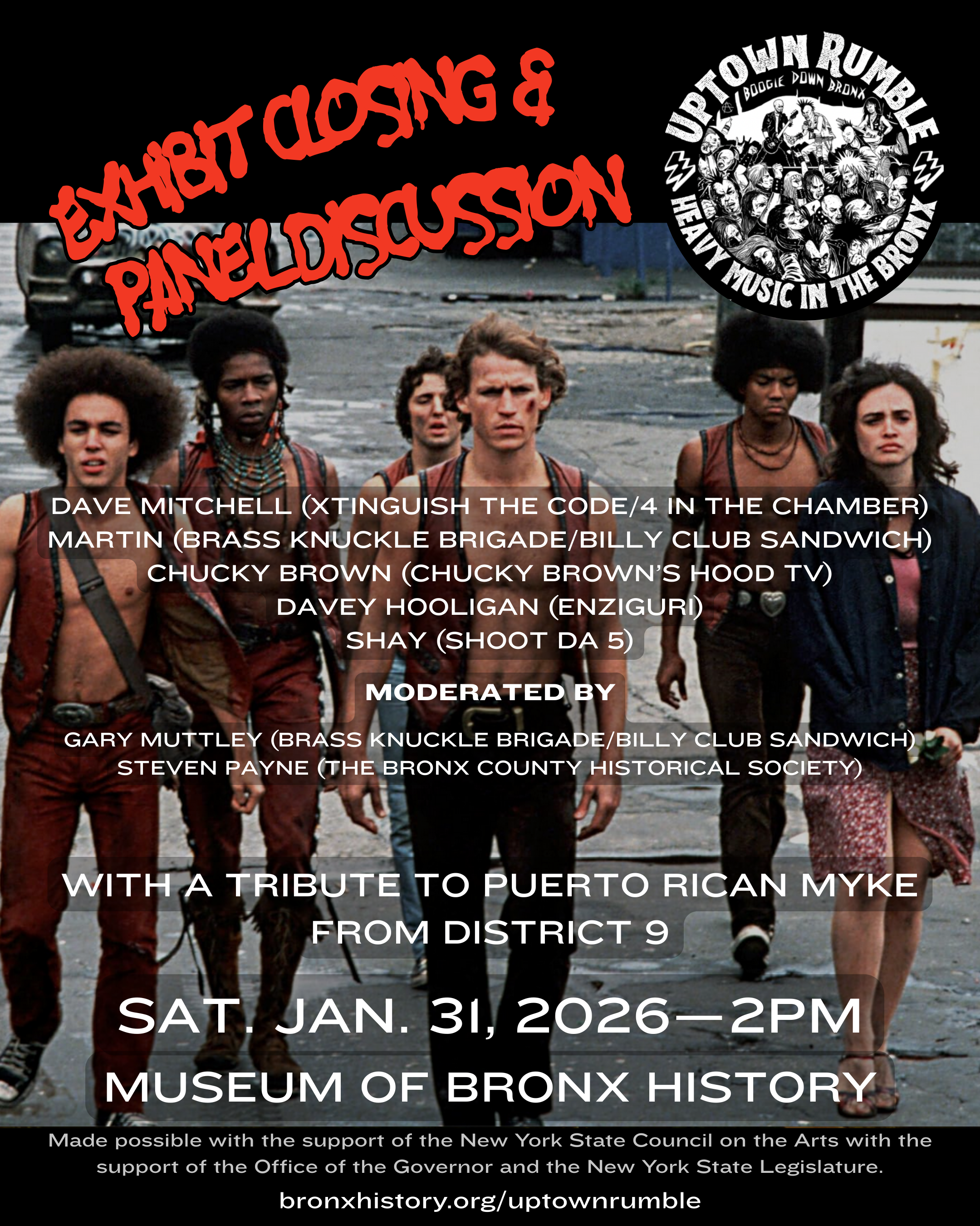 uptown rumble exhibit closing flyer for jan 31