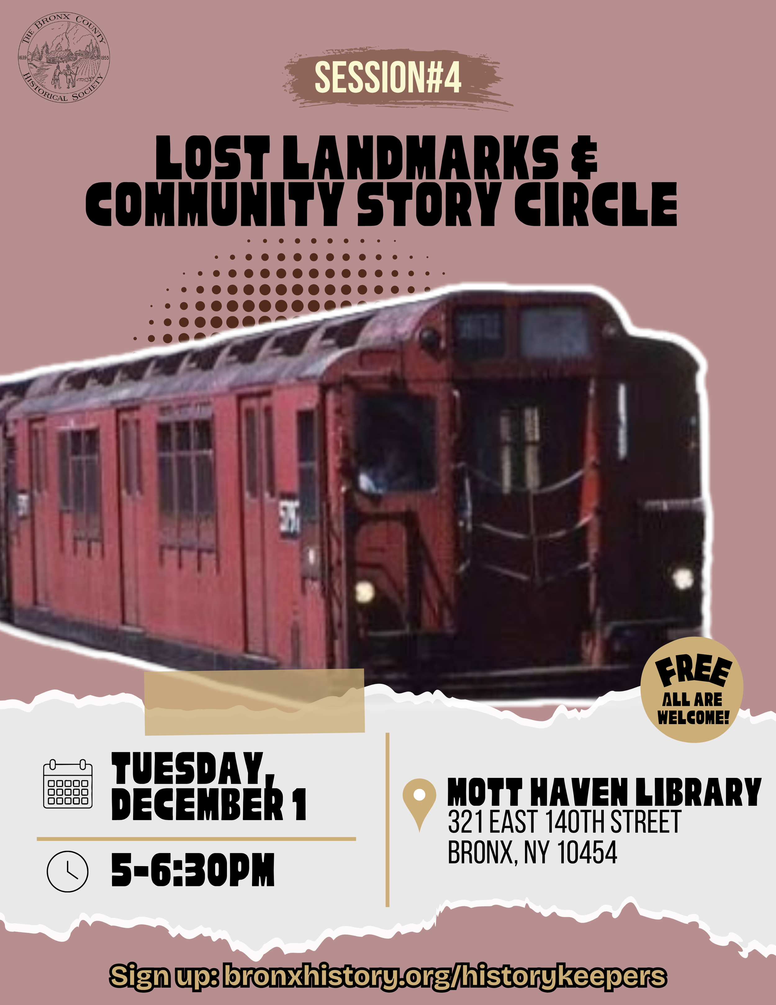 Lost Landmarks & Community Story Circle History Keepers flyer