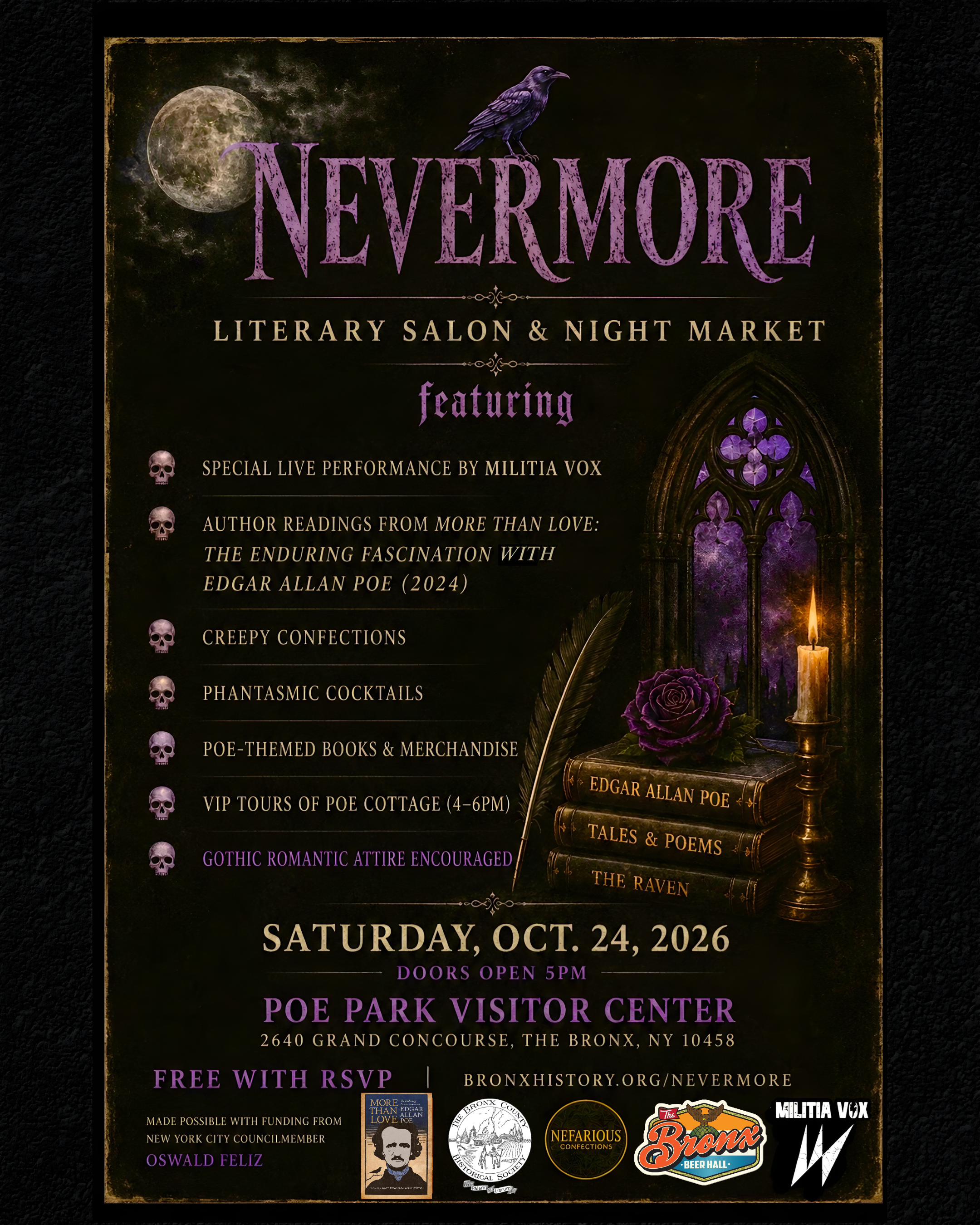 nevermore literary salon and night market flyer