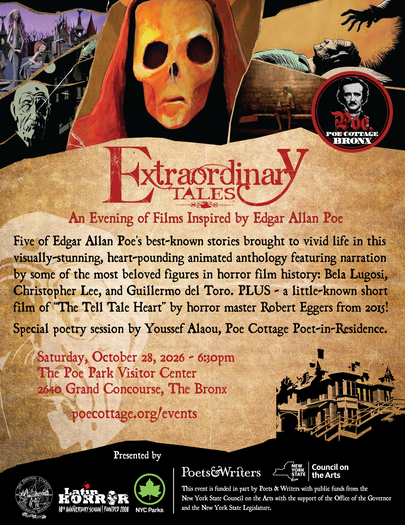 extraordinary tales flyer for screening and poetry reading