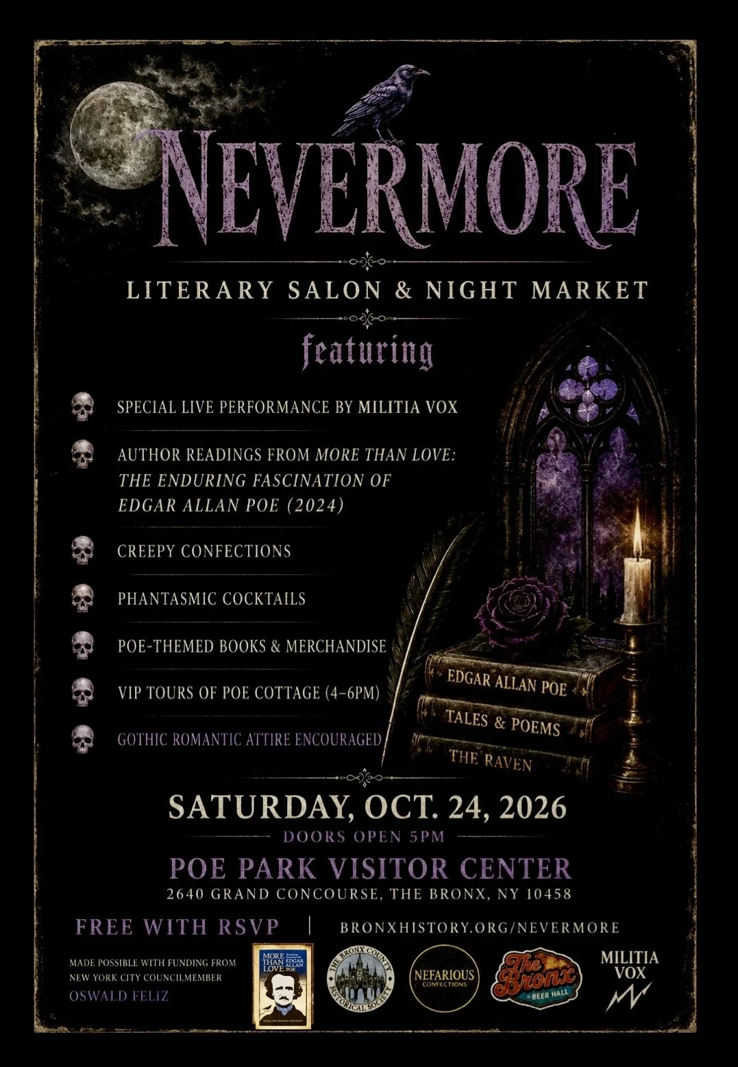 nevermore literary salon and night market flyer