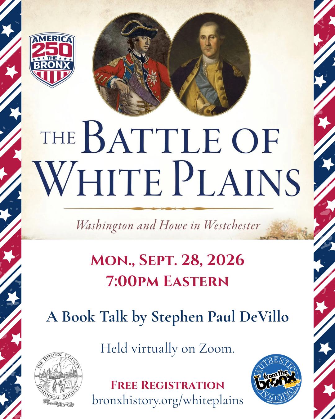 The Battle of White Plains Virtual Book Talk flyer