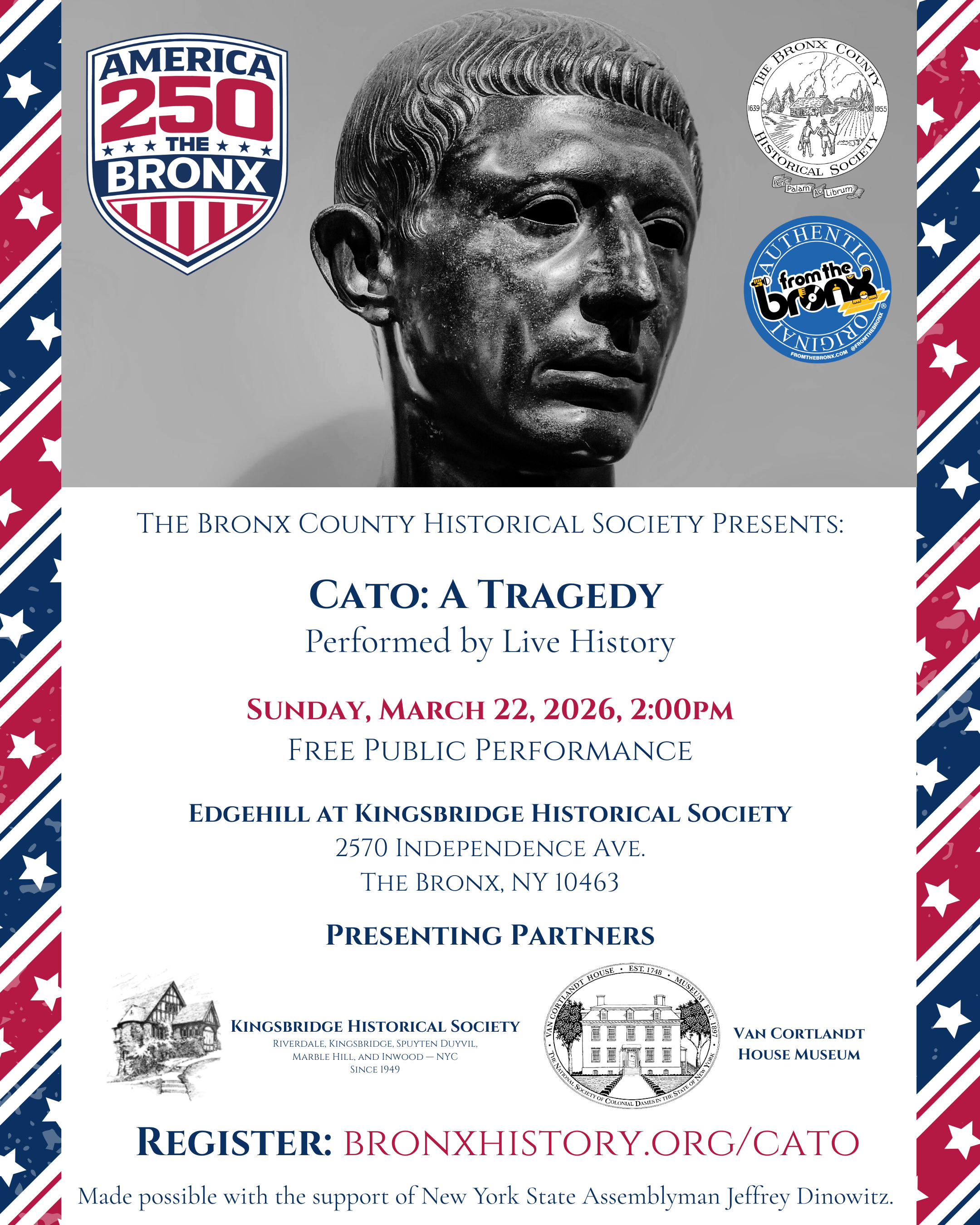 Cato: A Tragedy flyer