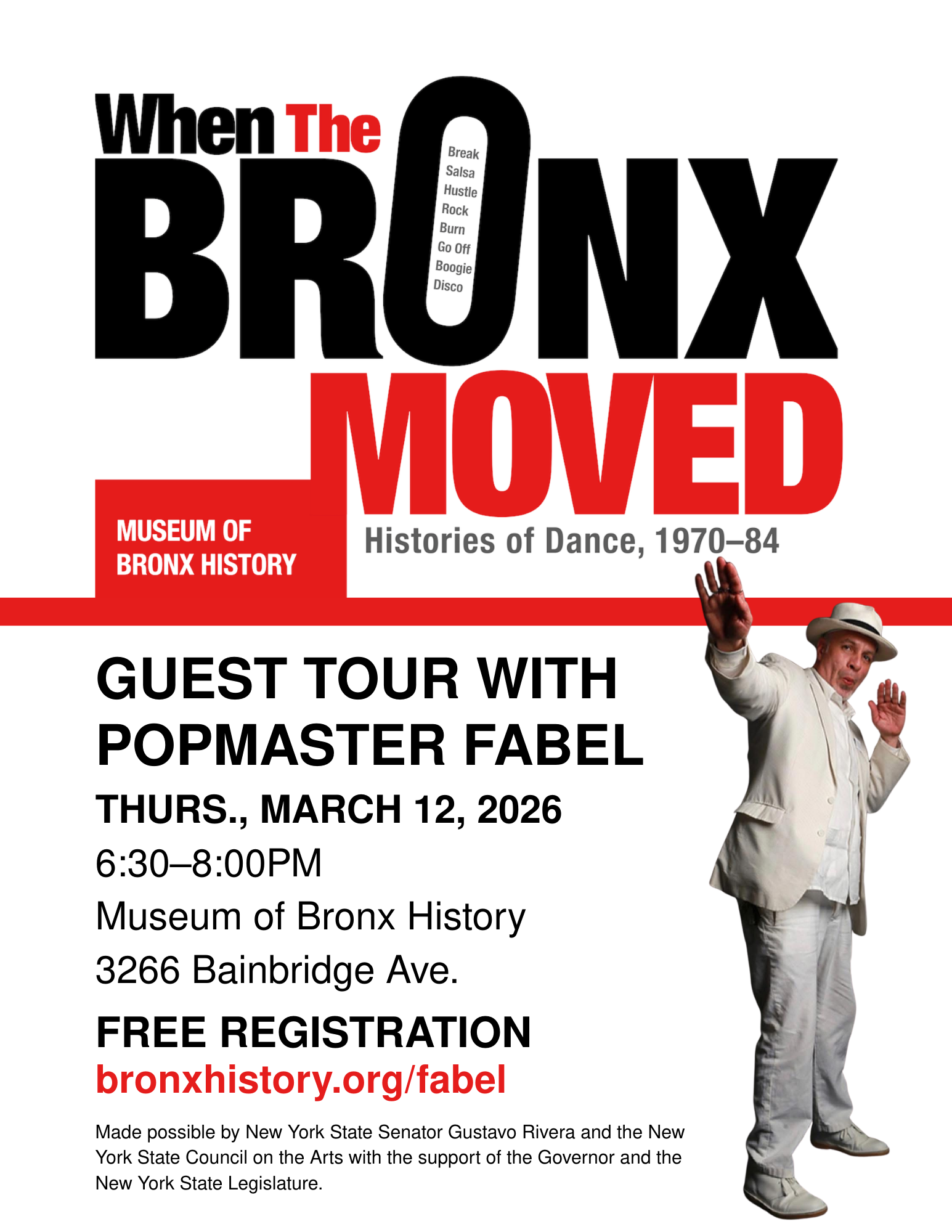 guest tour of dance exhibit with fabel flyer