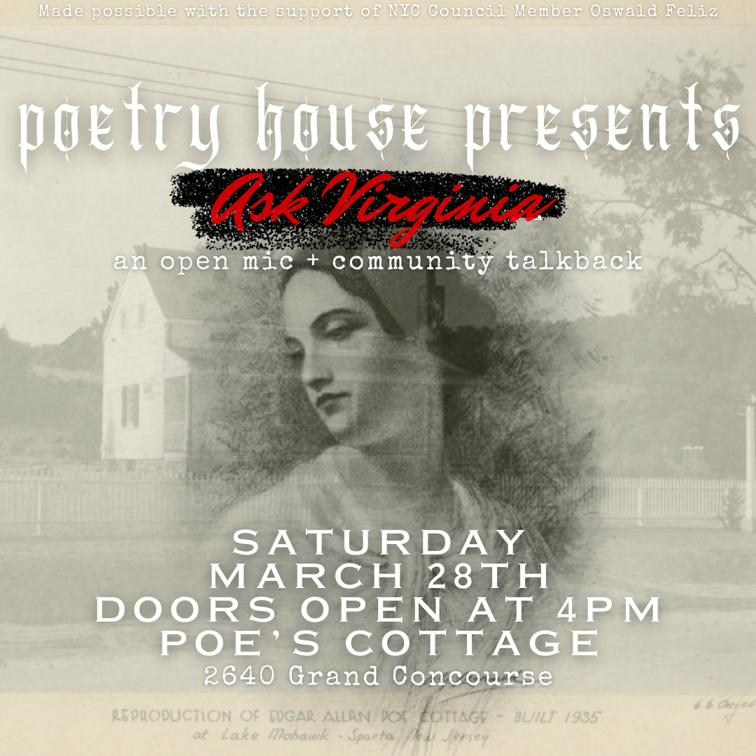 ask virginia open mic at Poe Cottage flyer