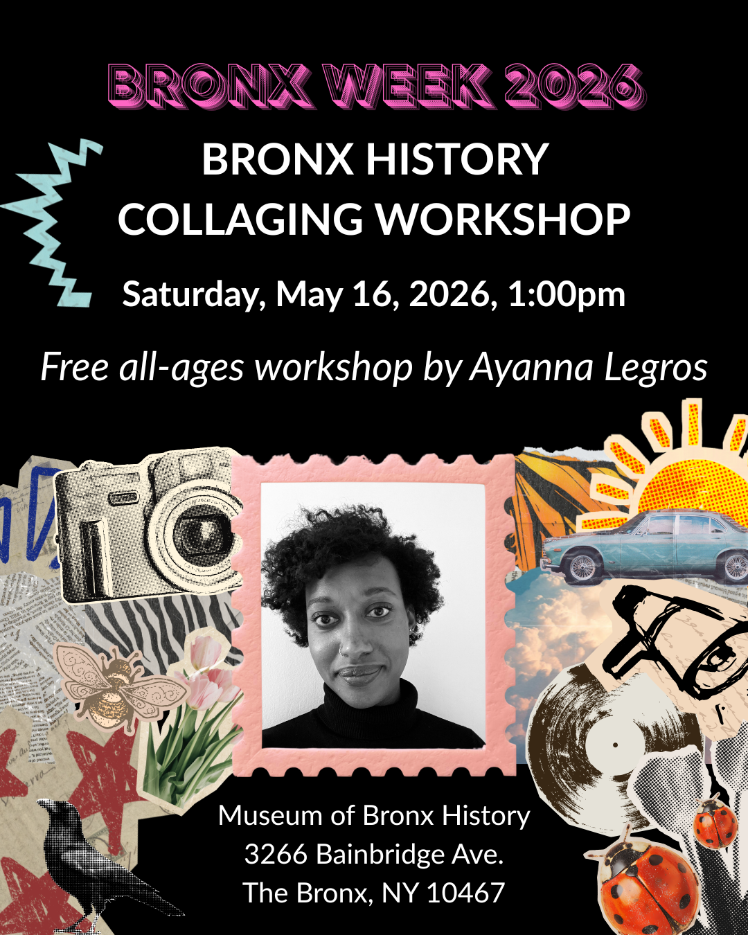 bronx history collaging workshop flyer