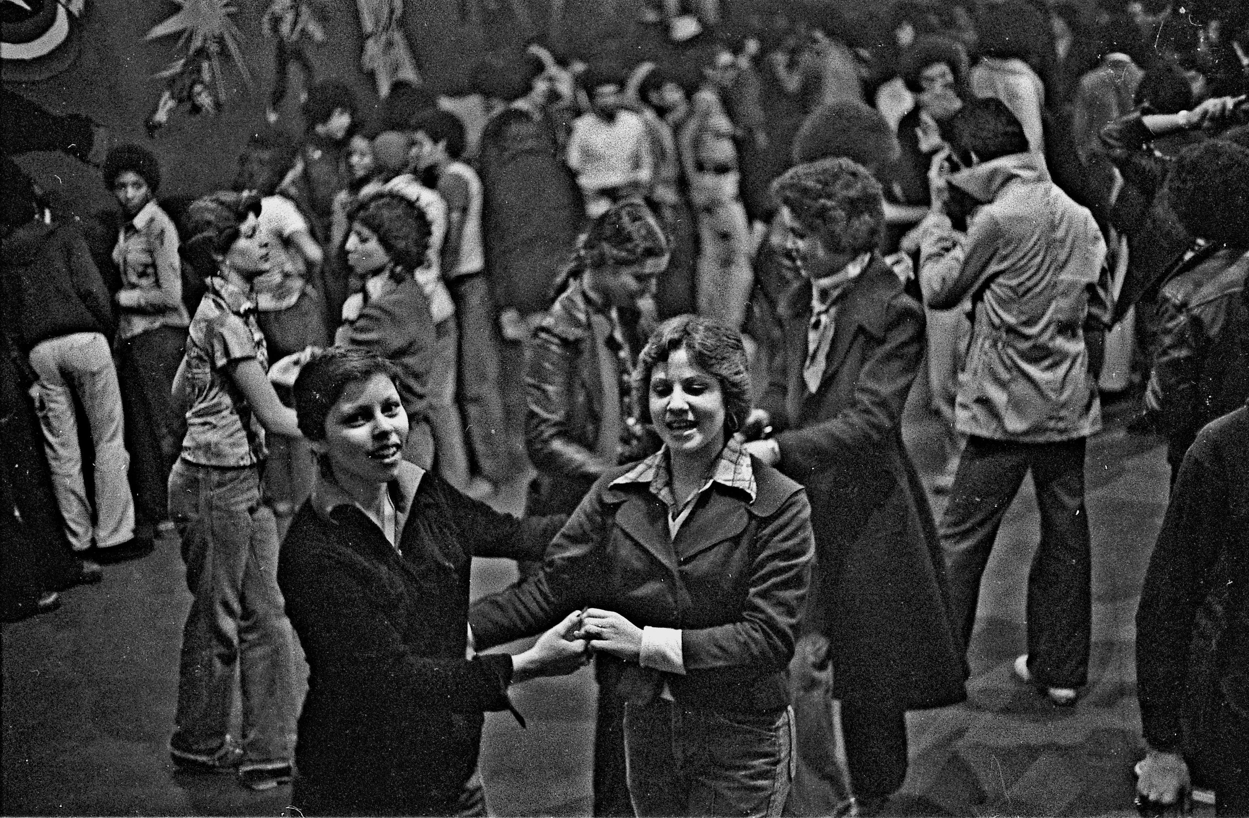 Girls dancing the Hustle at St. Mary's Rec Center, c.1974–75. Courtesy of Willie Estrada.