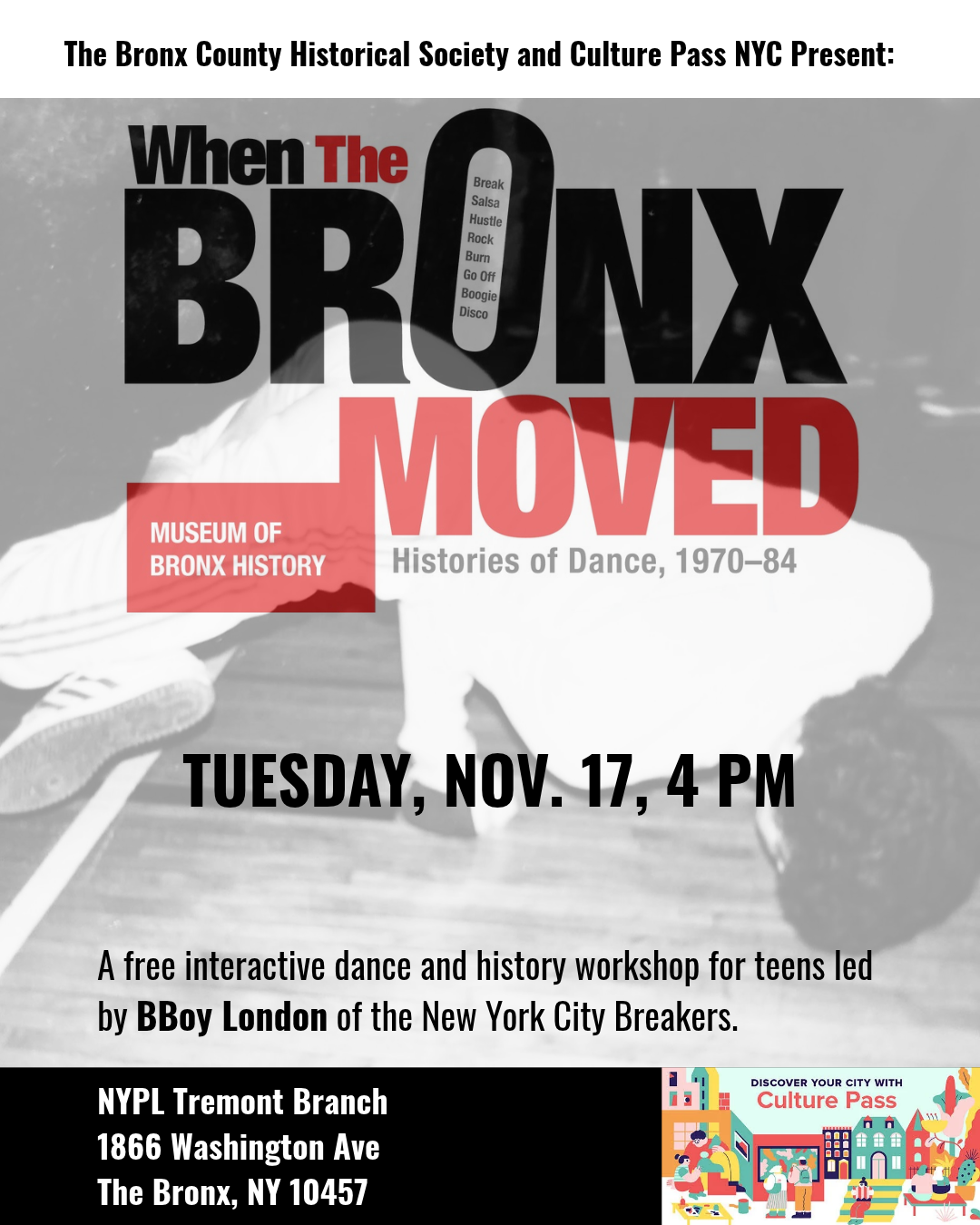 dance workshop bboy london tremont nypl november 17