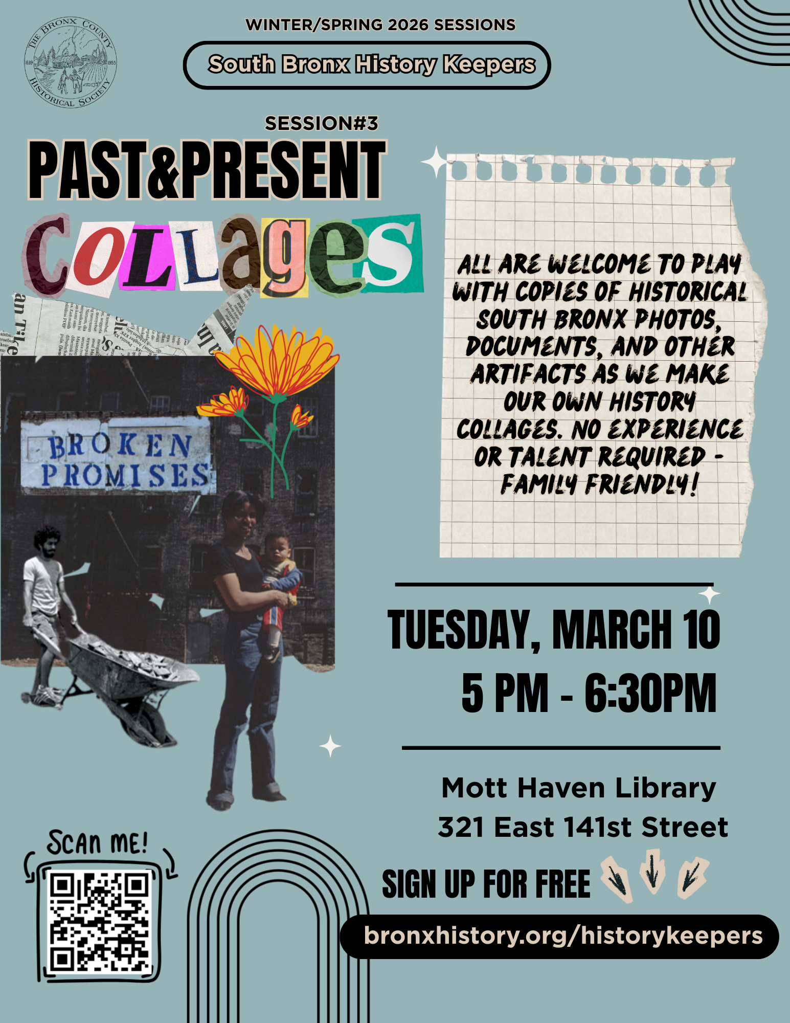past and present collages flyer