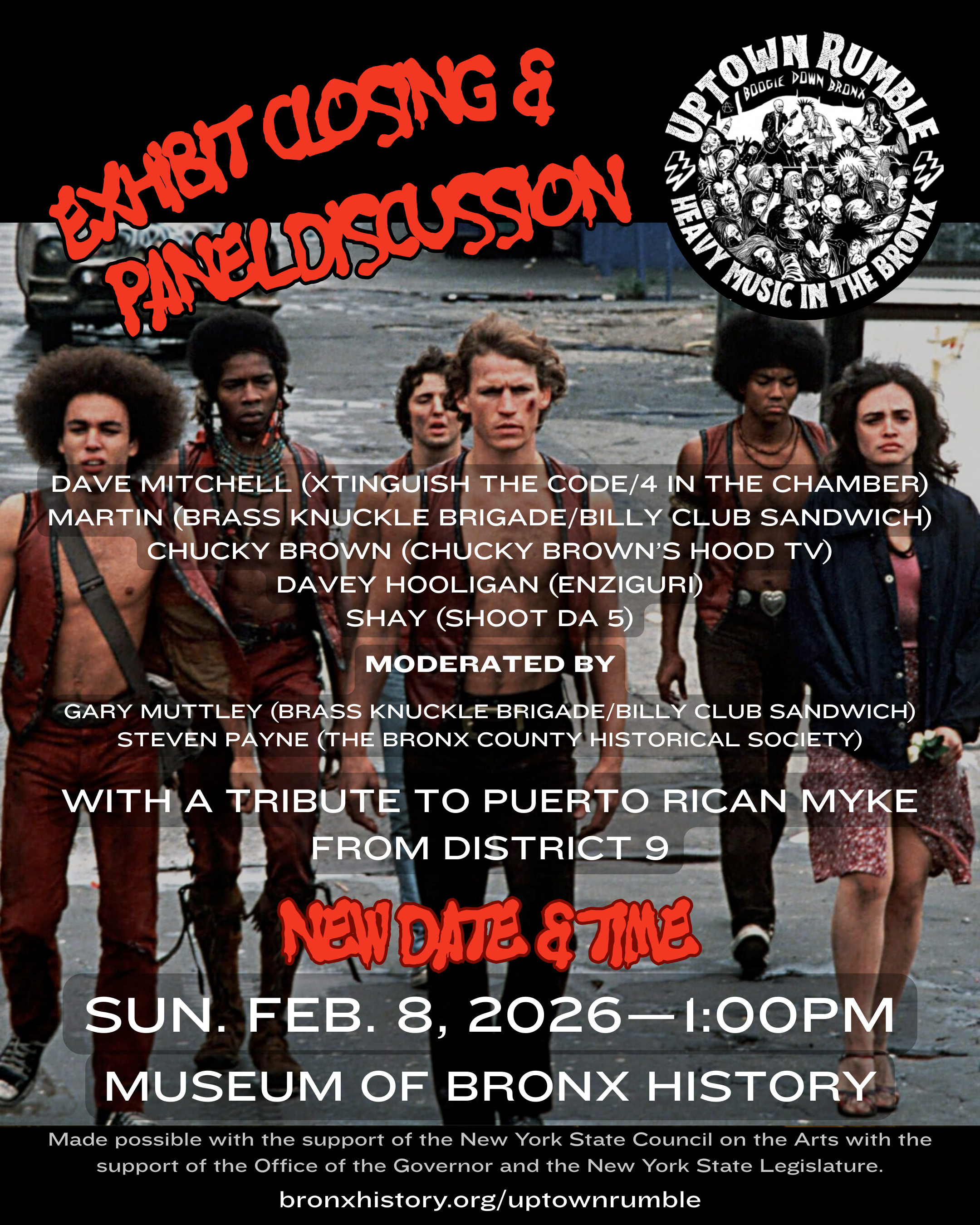 uptown rumble exhibit closing flyer for jan 31