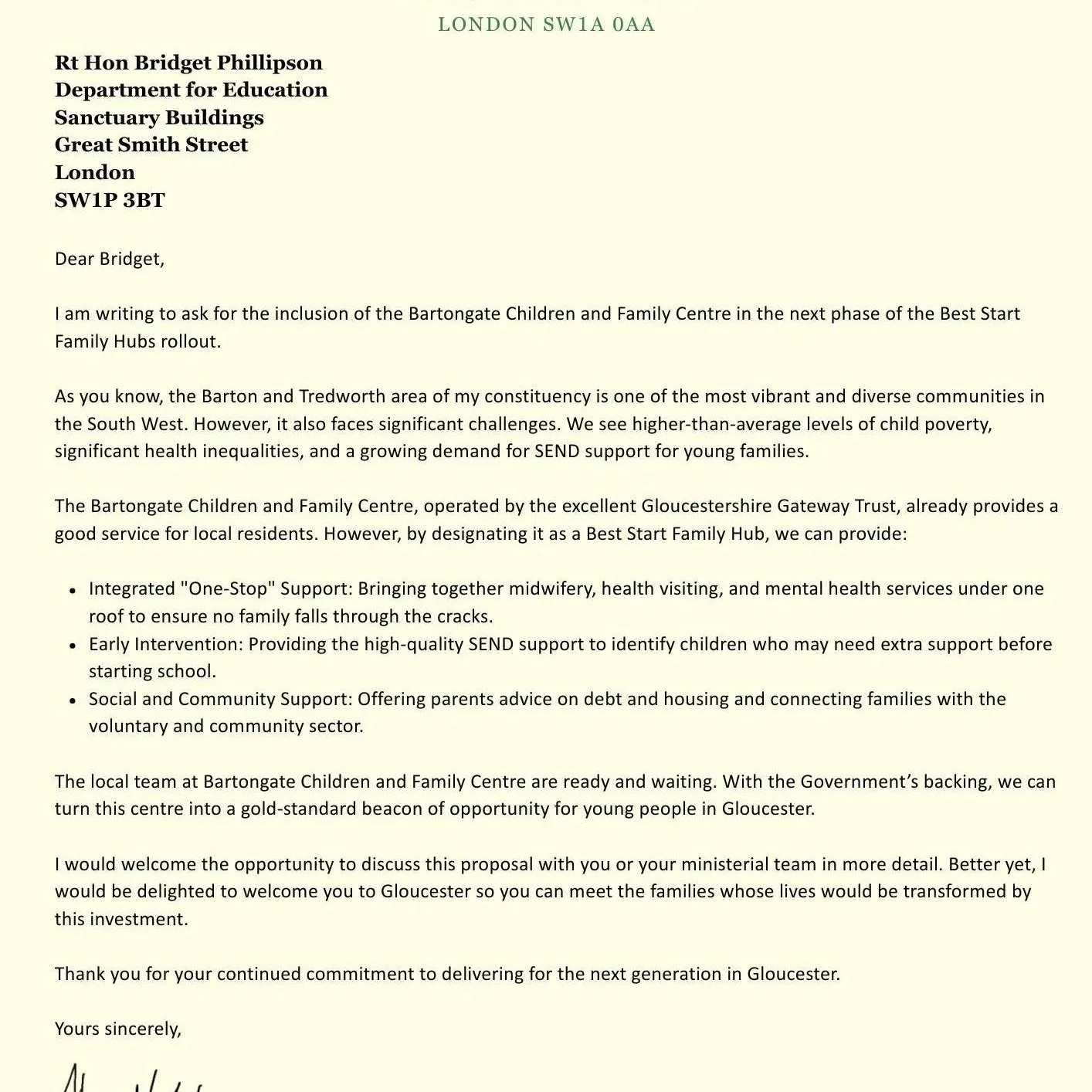 My letter to the Education Secretary 