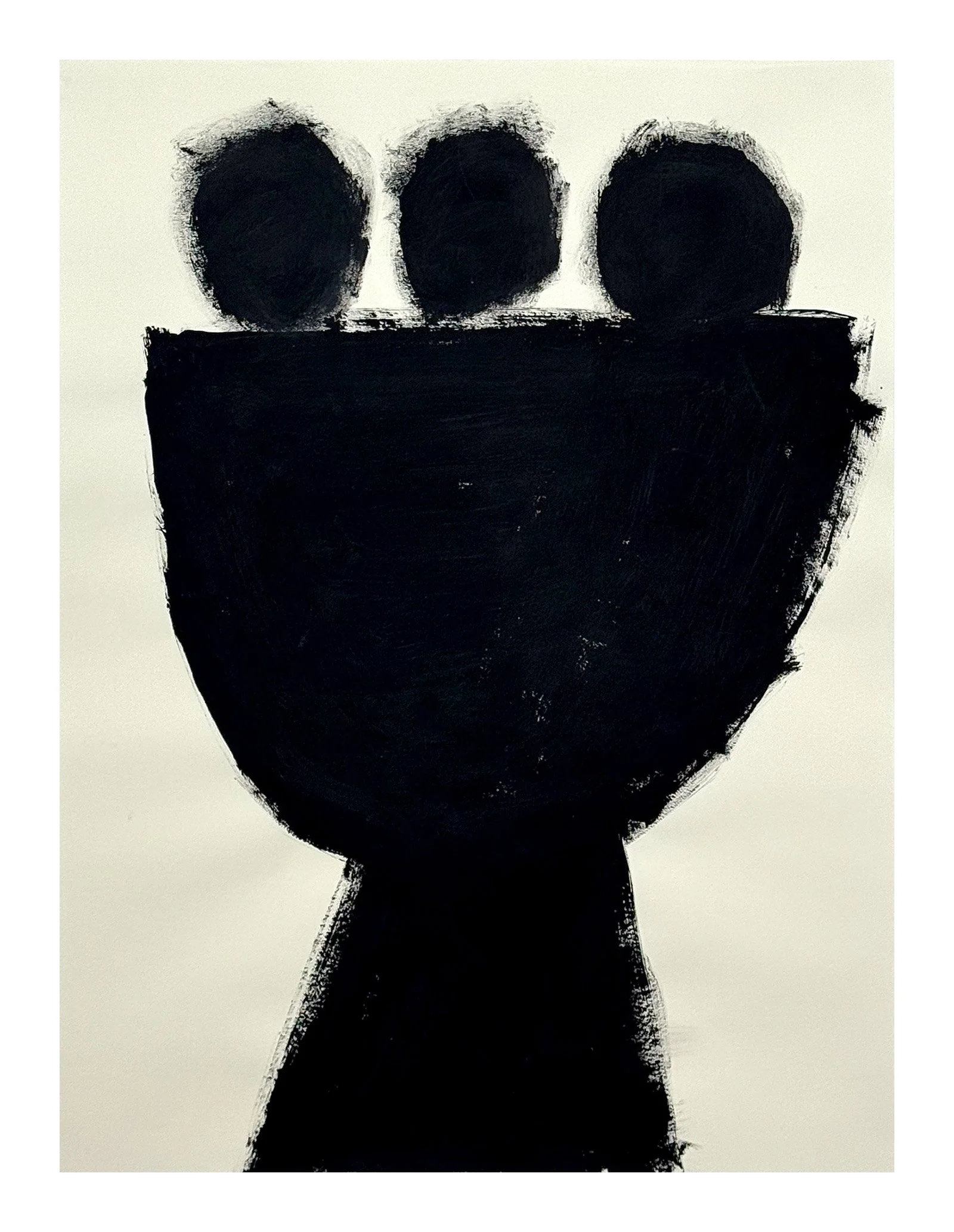 52 - 2026 - Black Gesso on Cream Drawing Paper