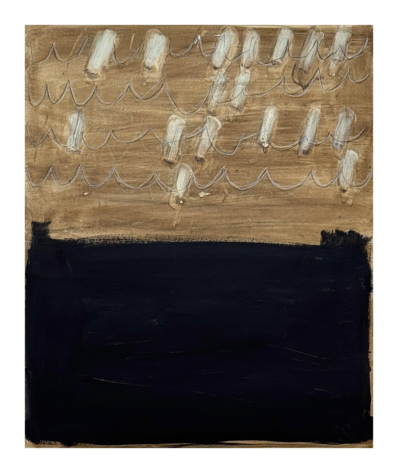 34 - 2026 - Mixed Media on Paper - Blacks - Browns - Whites