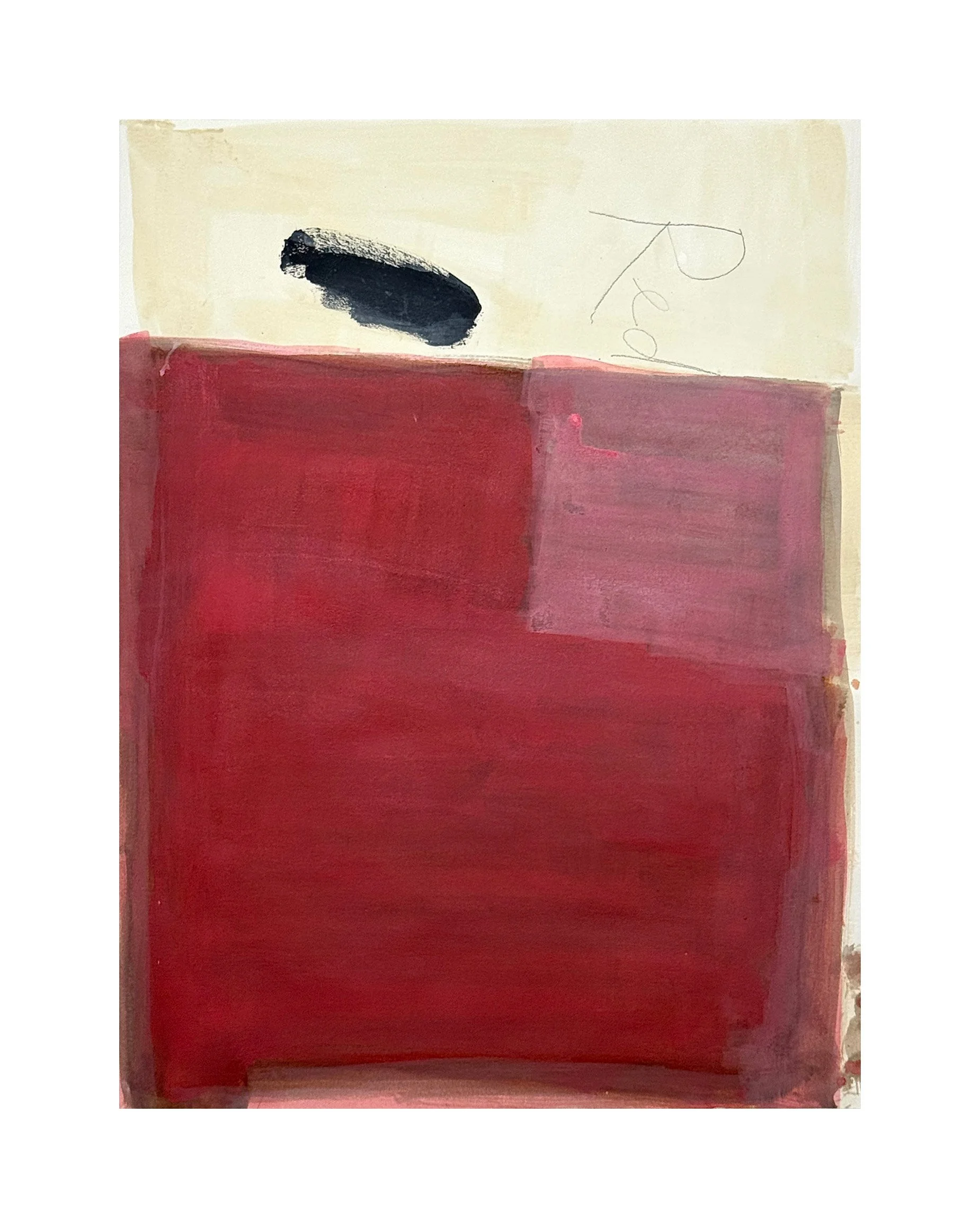 22 - 2026 -Red & Pink - on Raw Honey wash - Black stroke