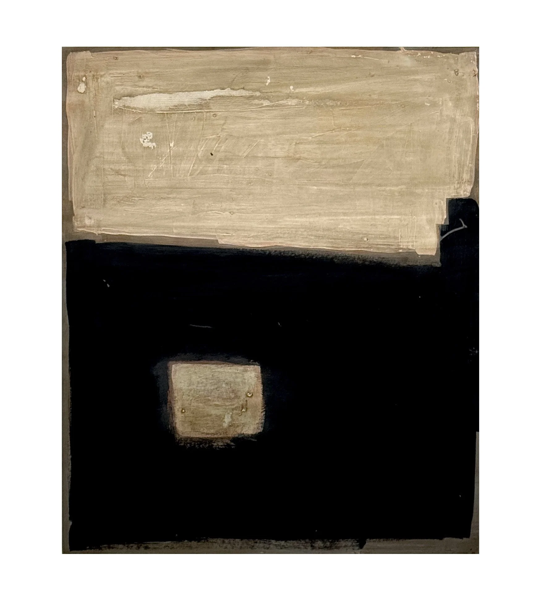 68 - 2026 - Acrylic, Gesso on Mixed Media Paper - Black and Cream