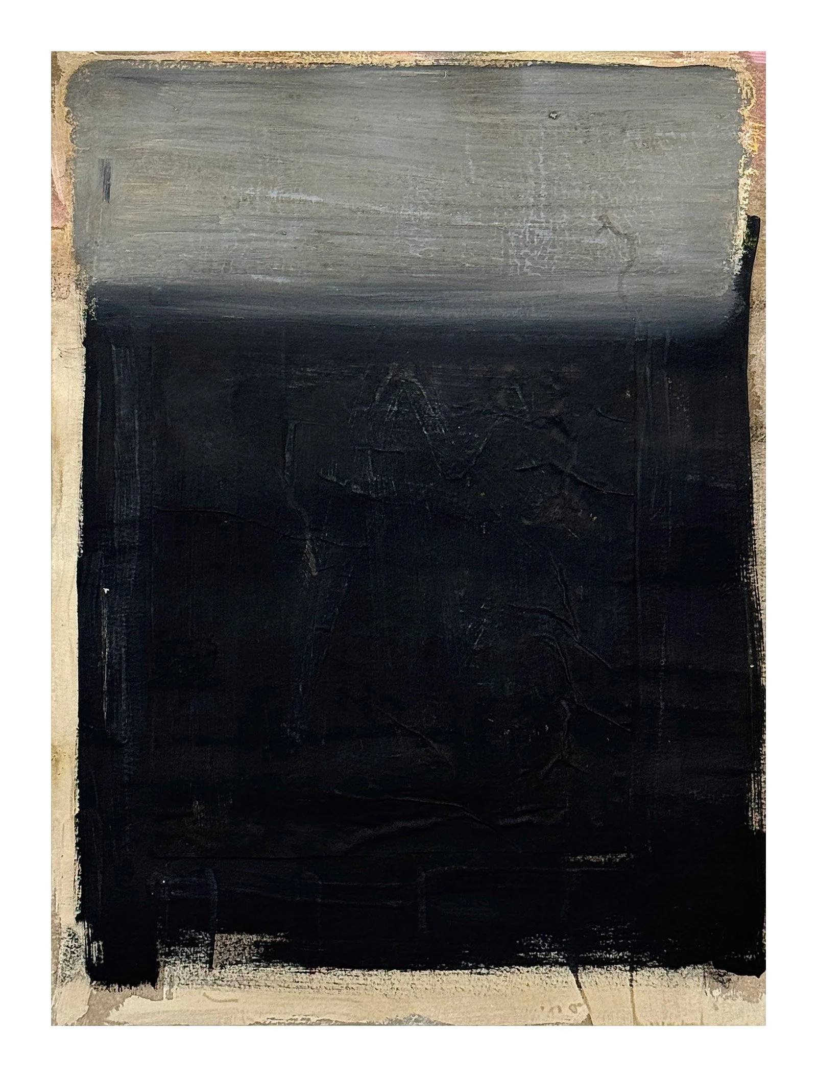 12 - 2026 - Tarnished Grey - Deep Black - on Bone White with Pink corner