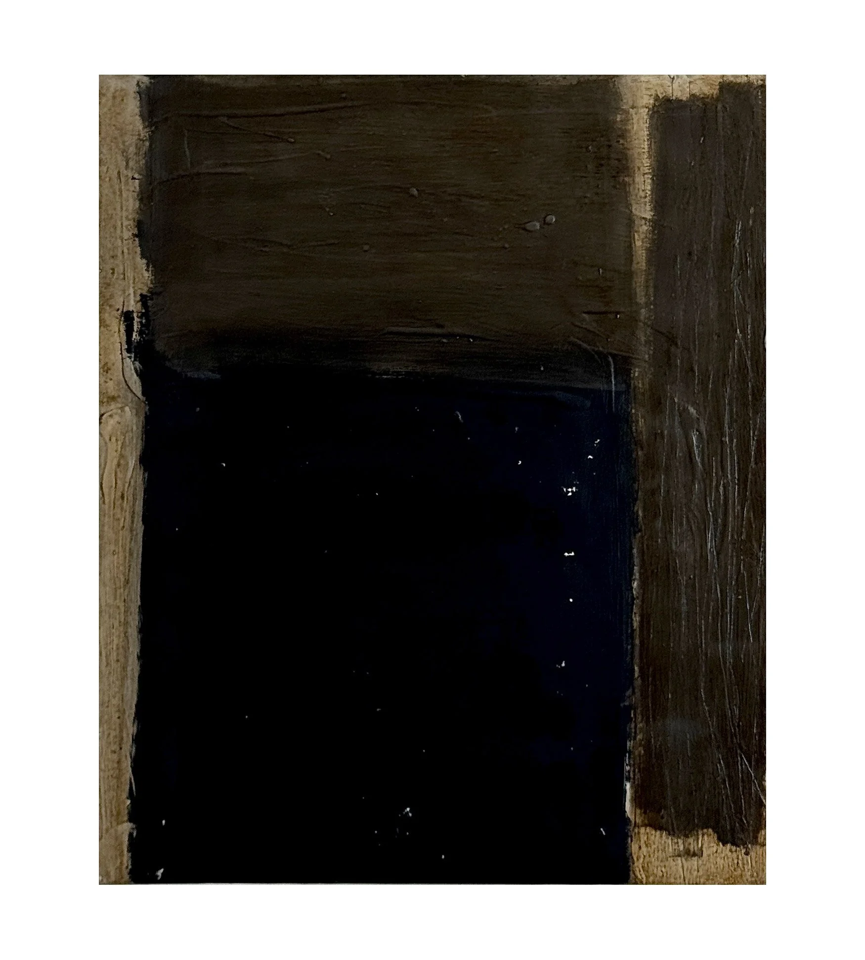 71- 2026 - Acrylic, Gesso on Mixed Media Paper - Black and Cream