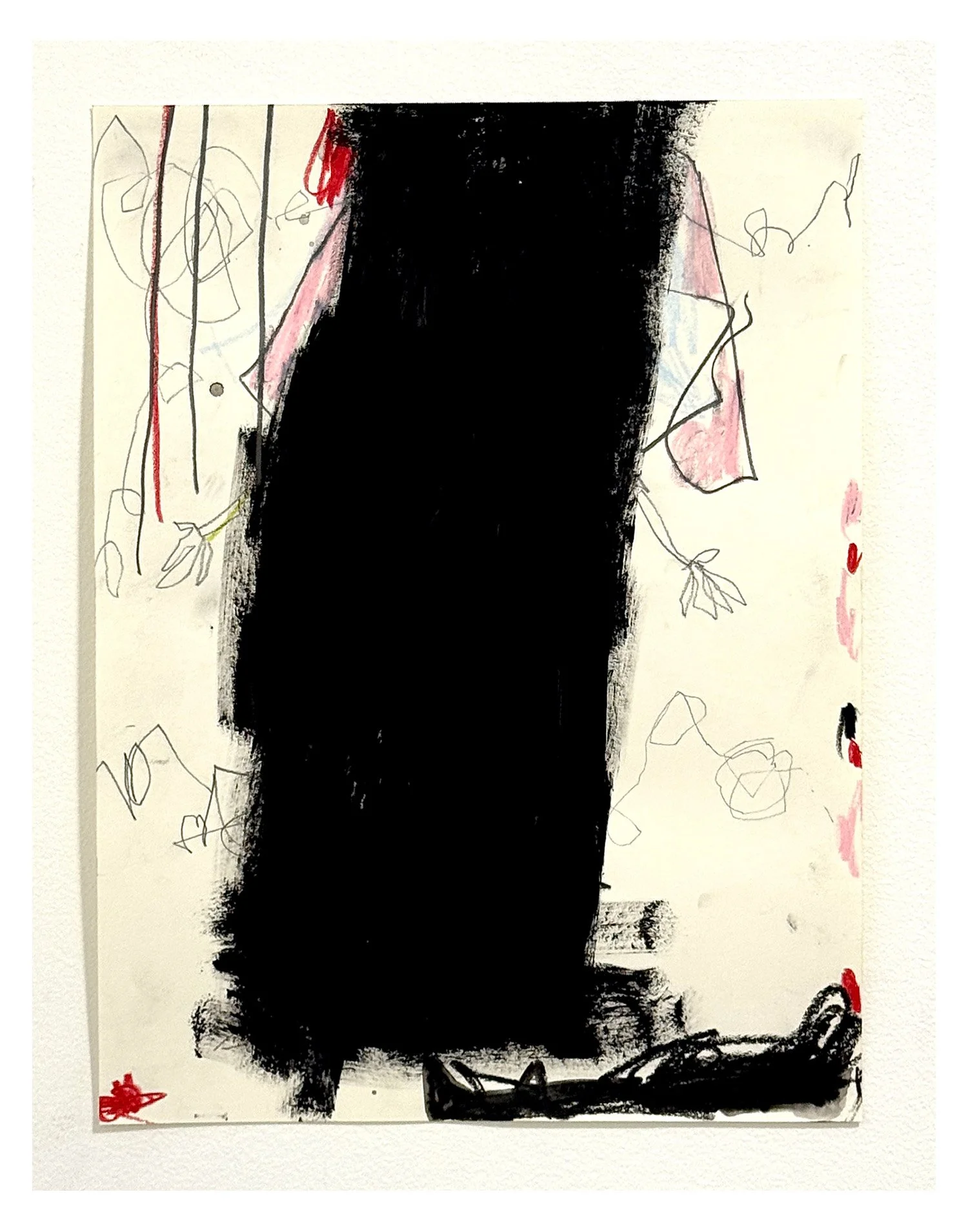 D85 - 2026 - Abstract drawing. Pencils, Gesso on Paper 11 x 14 inches