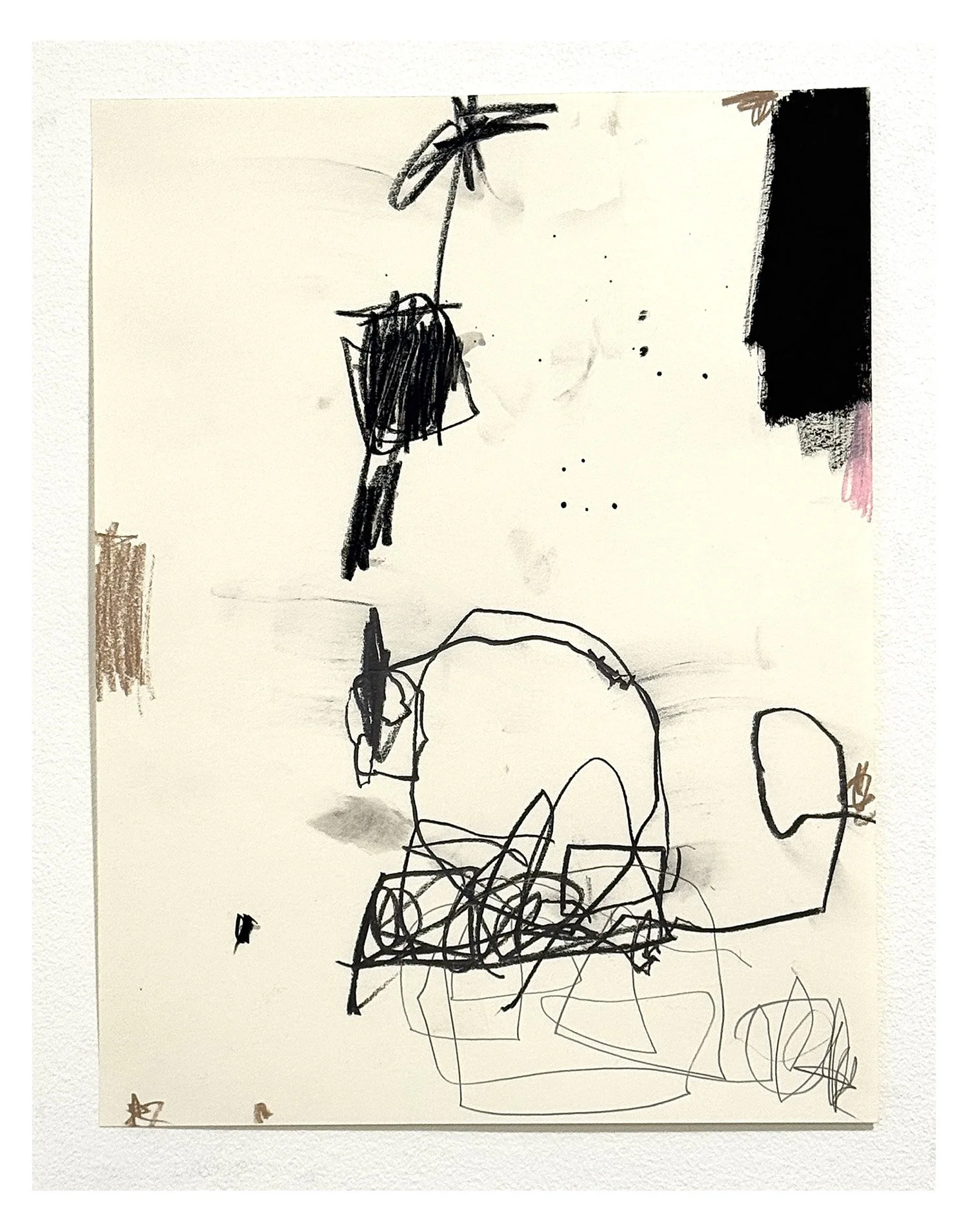 D76 - 2026 - Abstract drawing. Pencil, Colored Pencil, Gesso on Paper 11 x 14 inches