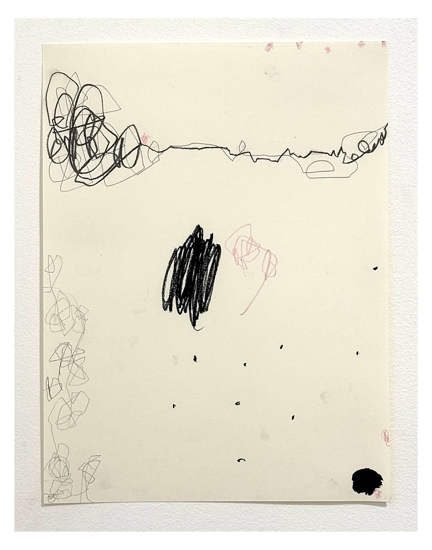 D83 - 2026 - Abstract drawing. Pencils, Gesso on Paper 11 x 14 inches