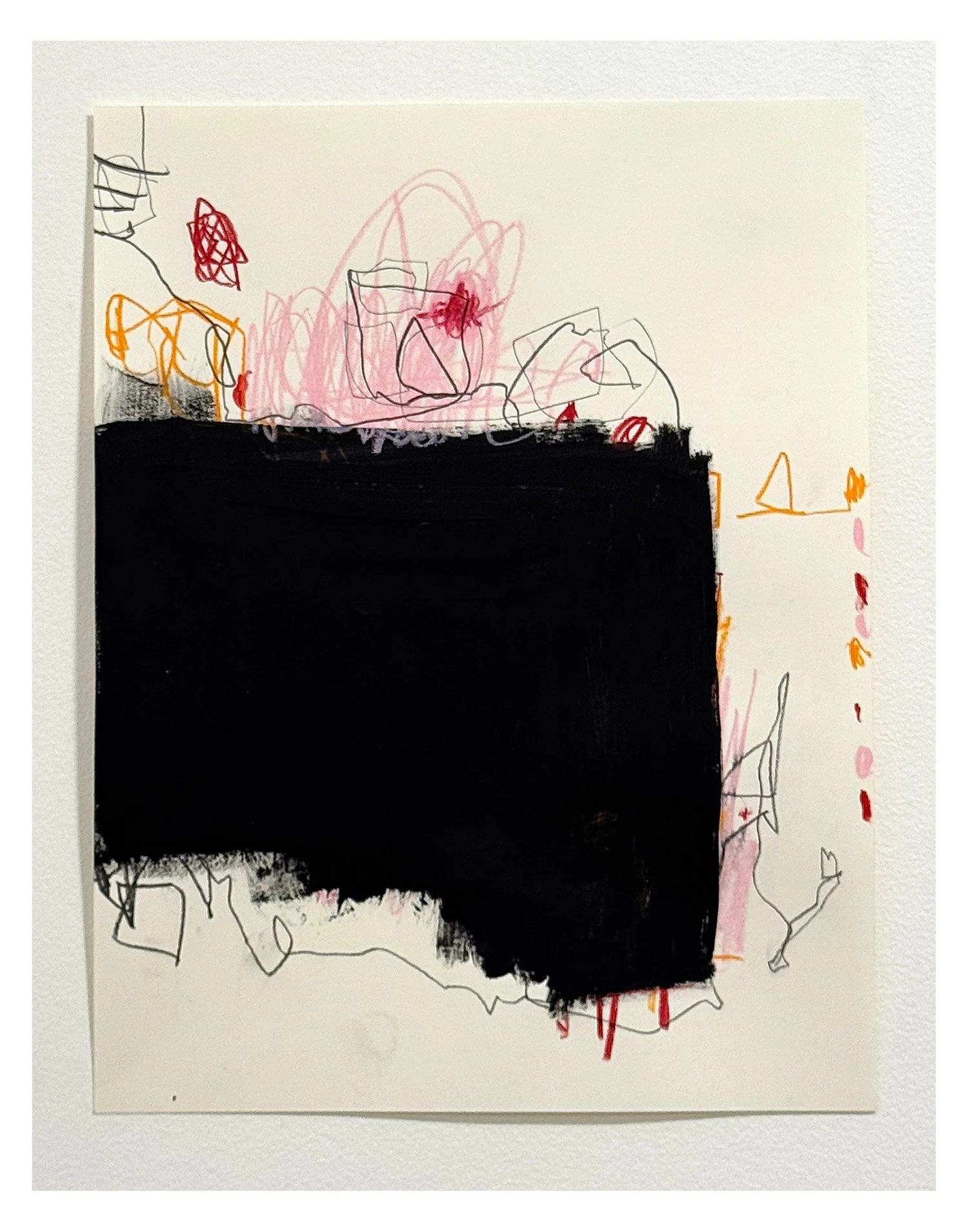 D78 - 2026 - Abstract drawing. Pencil, Colored Pencil, Gesso on Paper 11 x 14 inches