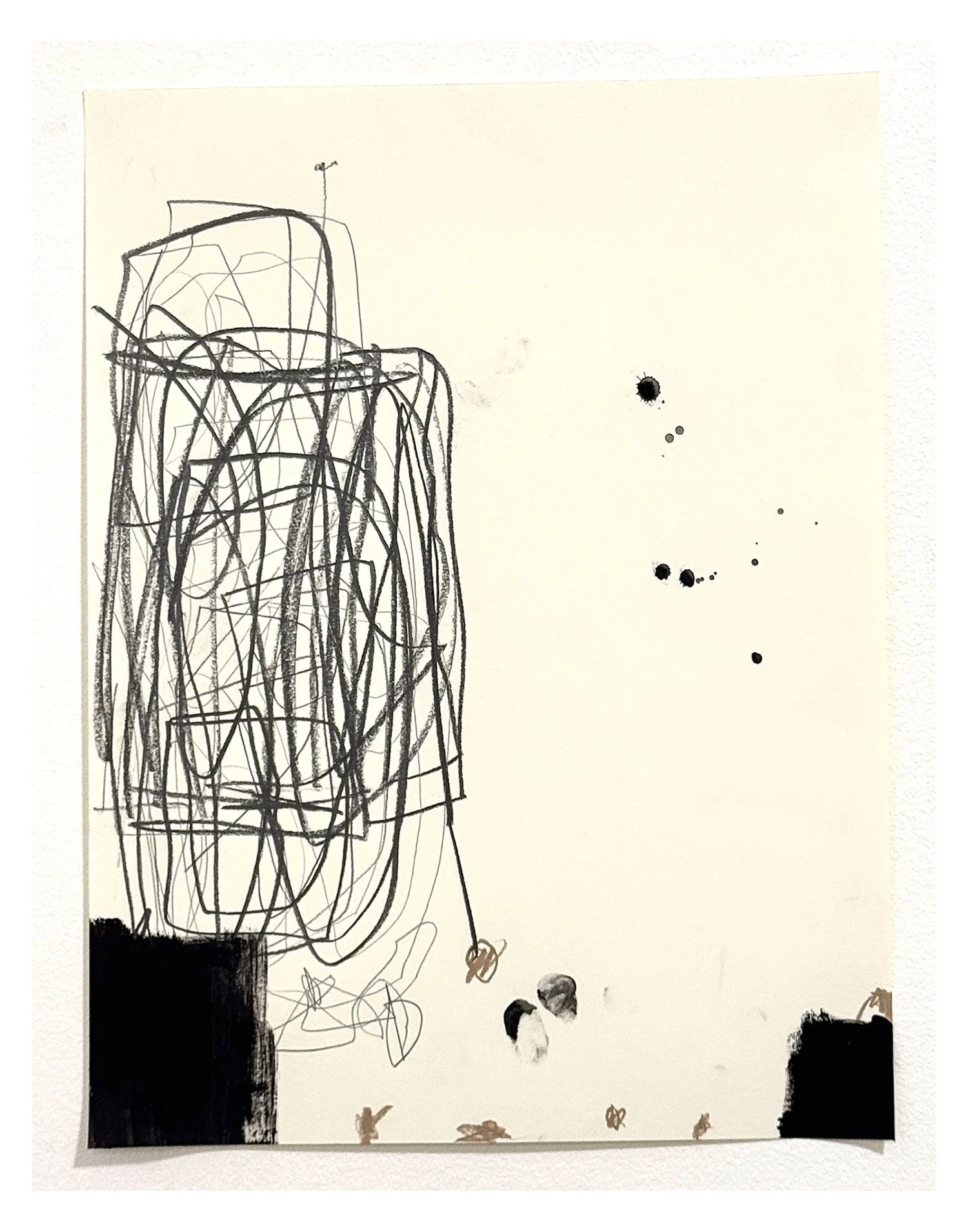 D75 - 2026 - Abstract drawing. Pencil, Colored Pencil, Gesso on Paper 11 x 14 inches