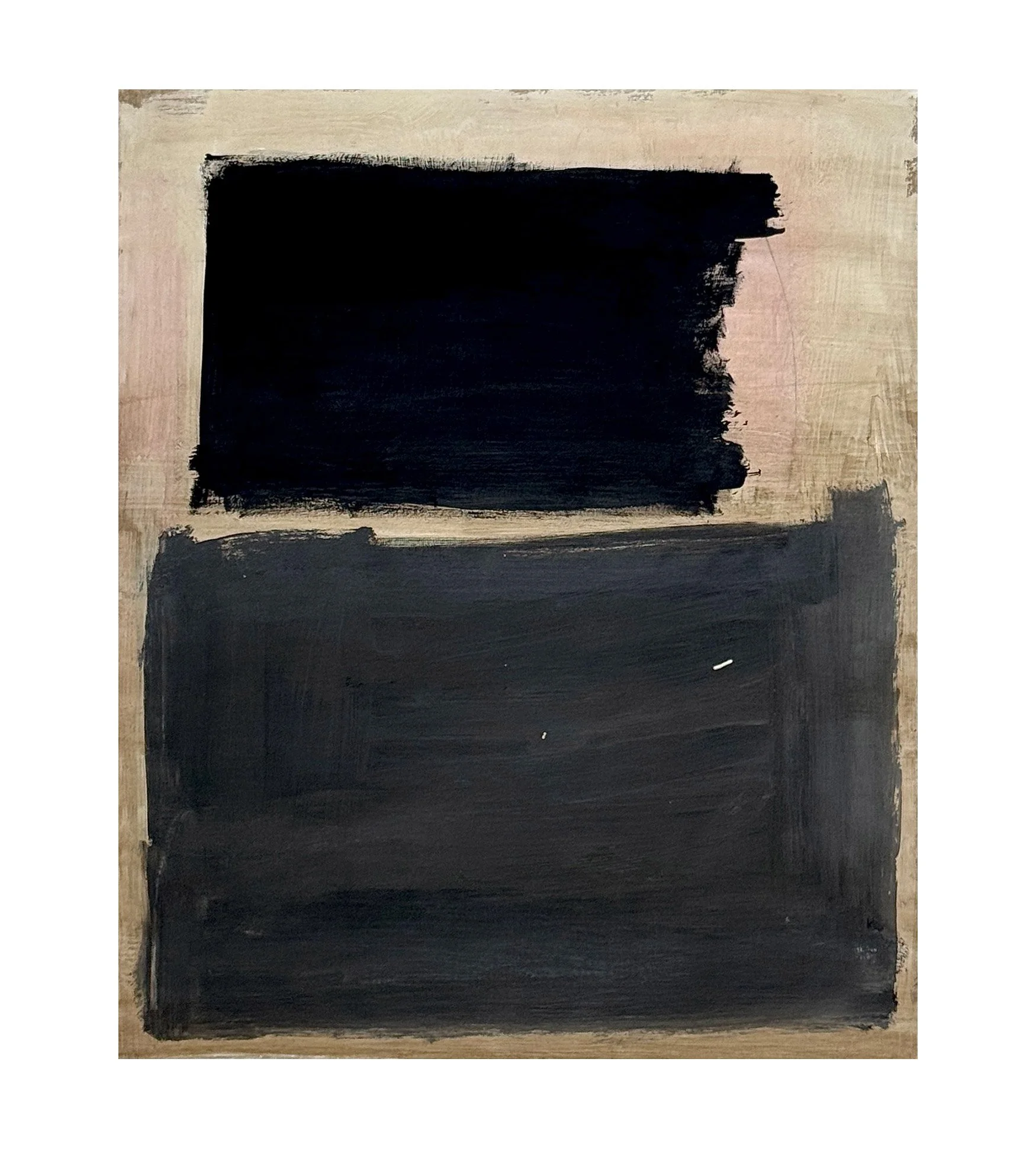 70 - 2026 - Acrylic, Gesso on Mixed Media Paper - Black and Cream