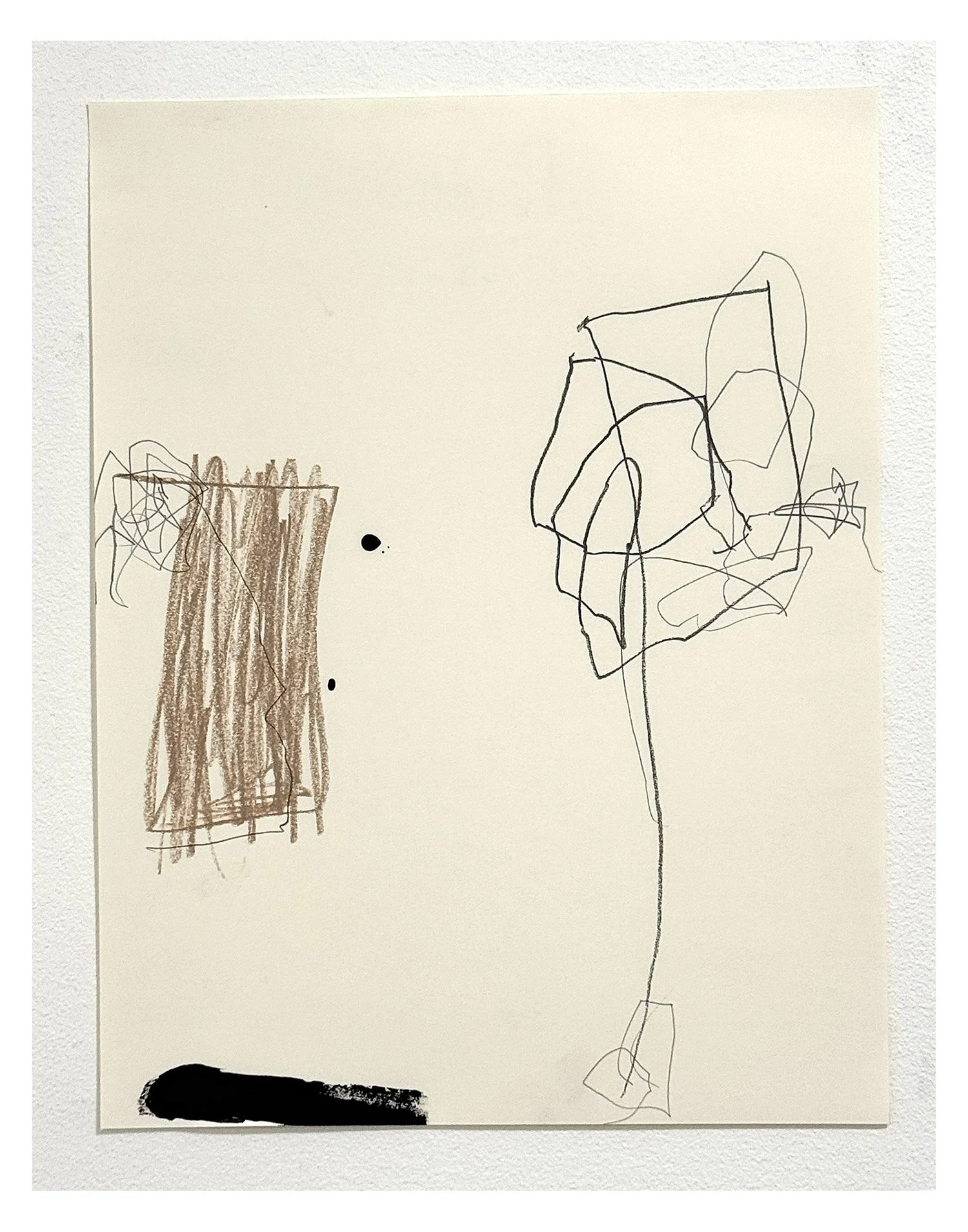 D77 - 2026 - Abstract drawing. Pencil, Colored Pencil, Gesso on Paper 11 x 14 inches
