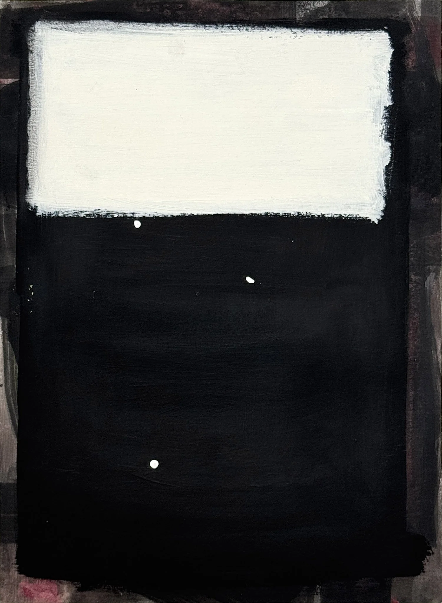 155 - 2025 Mixed media on watercolor paper. Predominantly black & white, acrylic, gesso, paper