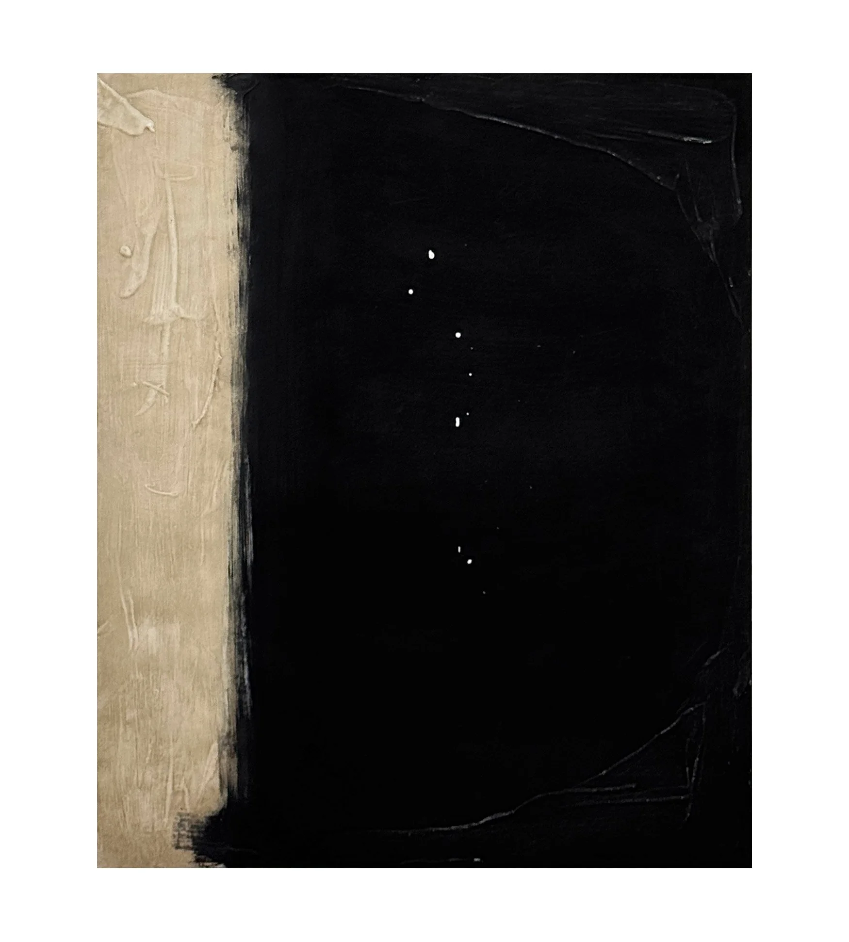 57 - 2026 - Acrylic, Gesso on Mixed Media Paper - Black and Cream
