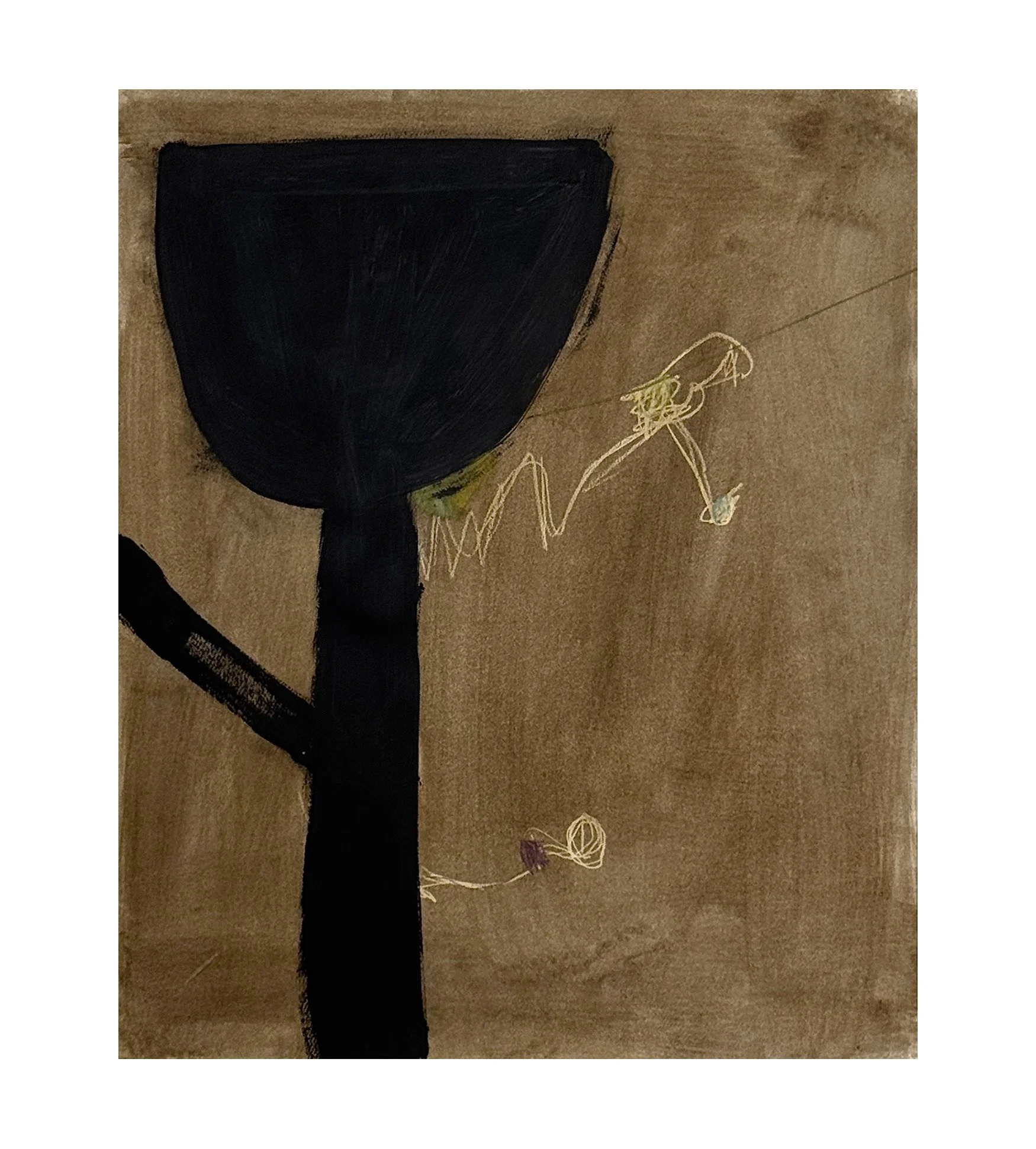 62 - 2026 - Gesso, Acrylic, Colour pencil on drawing paper. 14 x 17