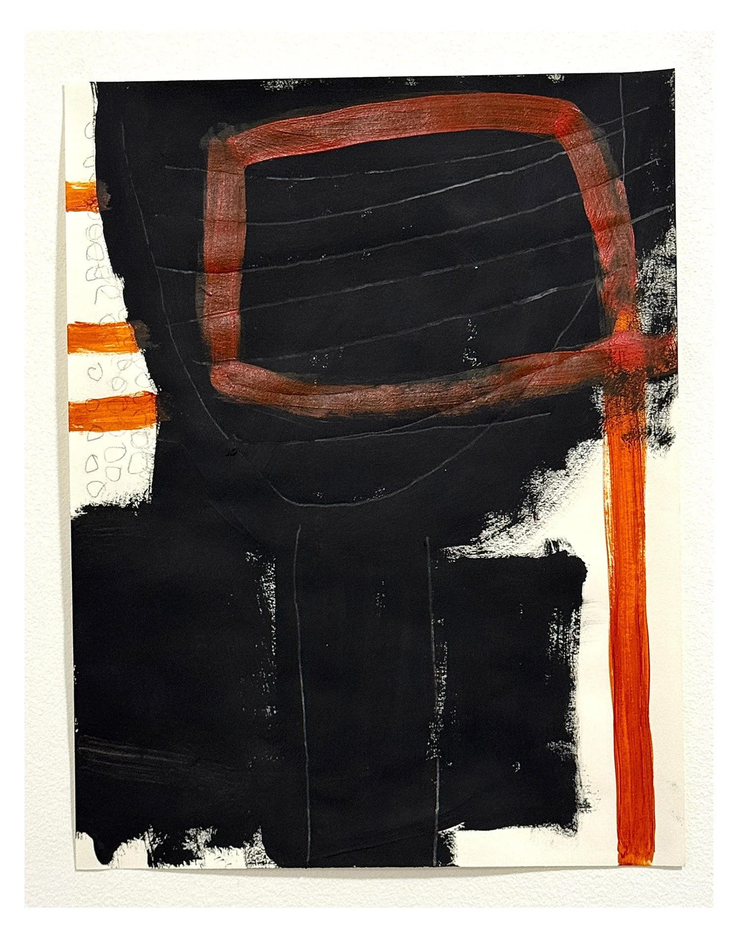 D73 - 2026 - Abstract drawing. Pencil, Colored Pencil, Gesso on Paper 11 x 14 inches