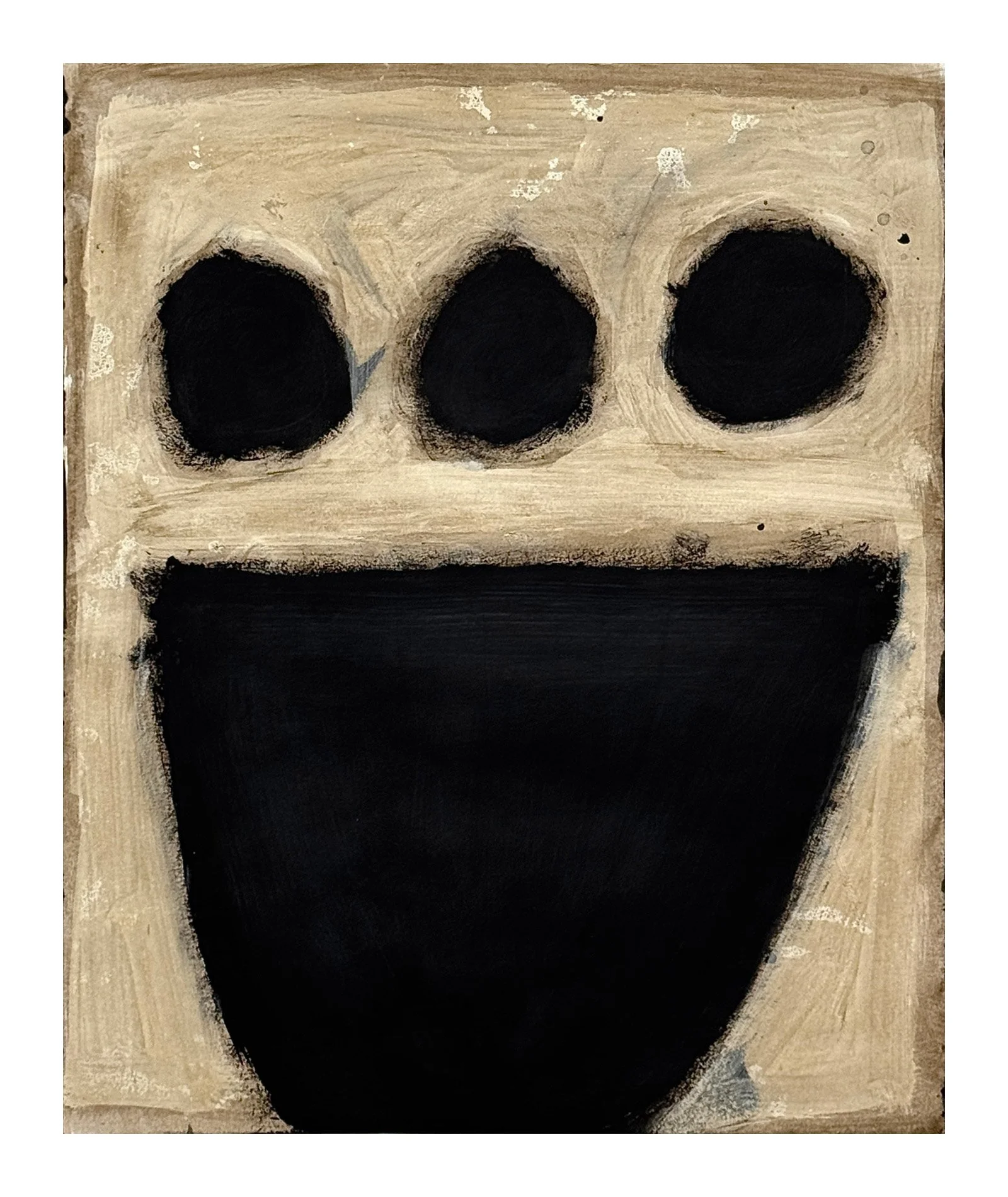 43 - 2026 - Acrylic, Gesso on Mixed Media Paper - Brown - Black - White