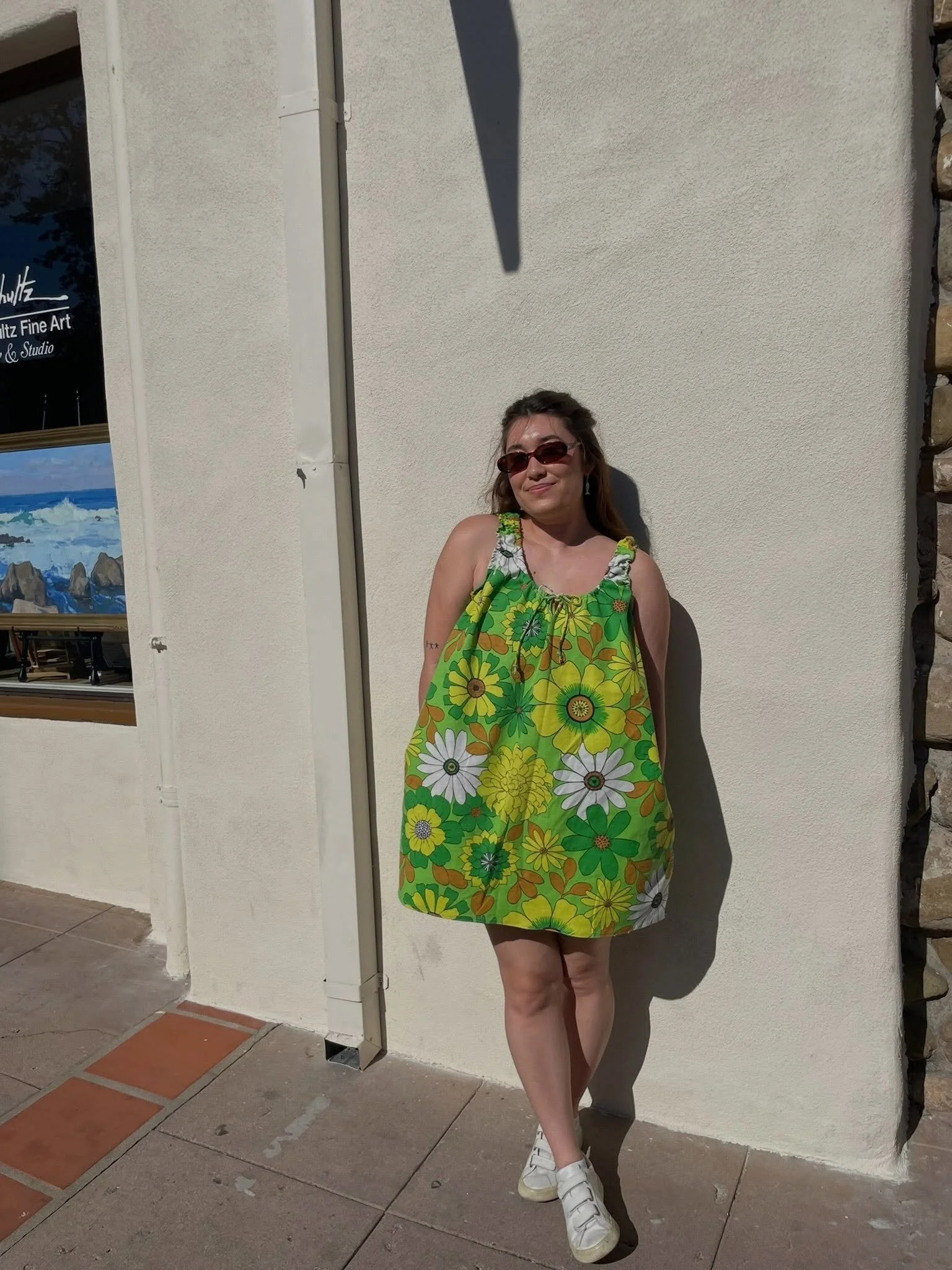 my latest repurposed piece 💛 a summer dress (with pockets!!) made from vintage fabric ✨ #repurpose
