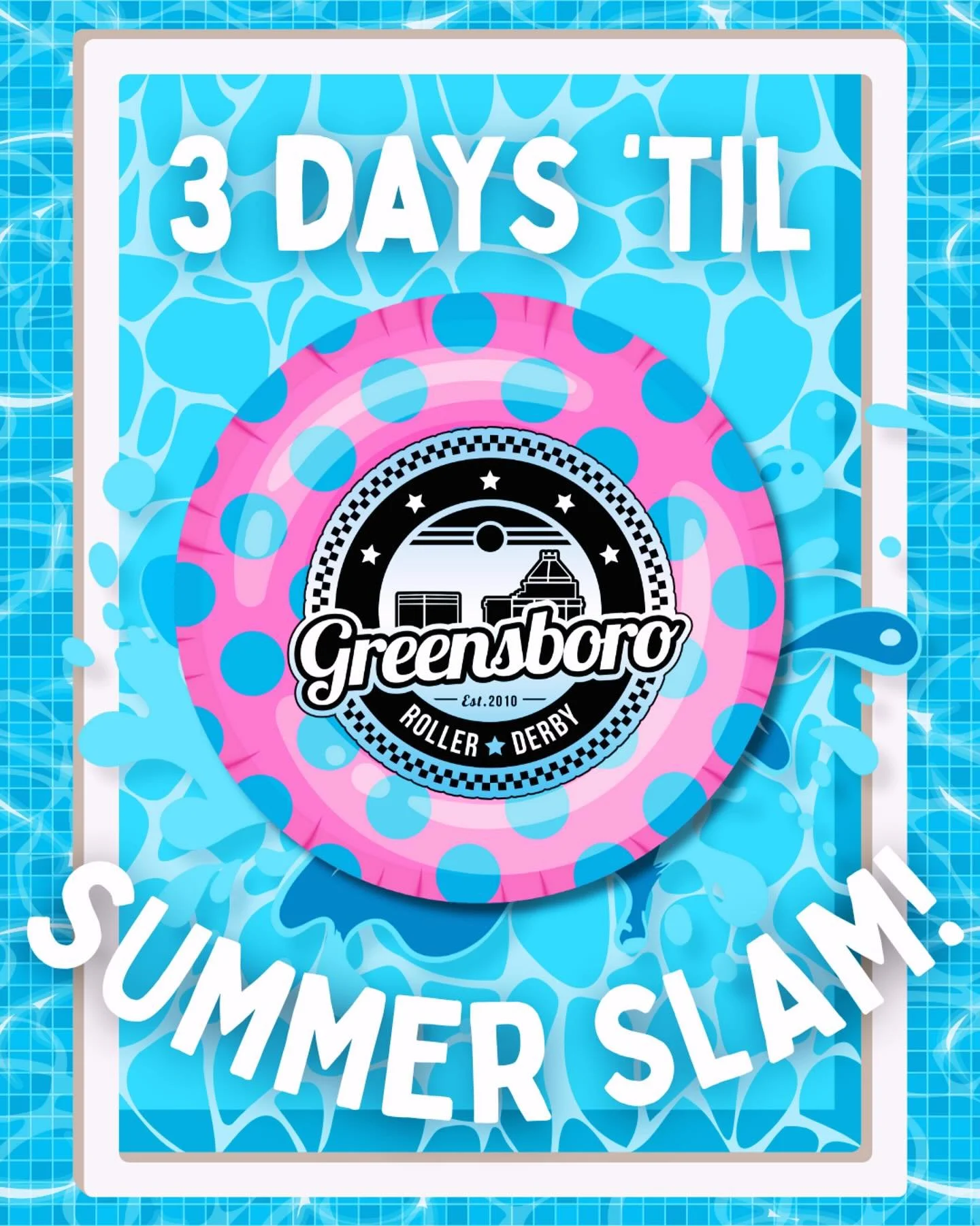 🌟SUMMER SLAM IS THREE DAYS AWAY!!! 🌟 Have you bought your tickets yet?? 

📅 July 12th
📍 Novant Field House
1921 W Gate City Blvd, Greensboro, NC

Grab your snorkels, floaties, and skates &mdash; this summer roller derby bash is gonna be 🔥🔥

💥 