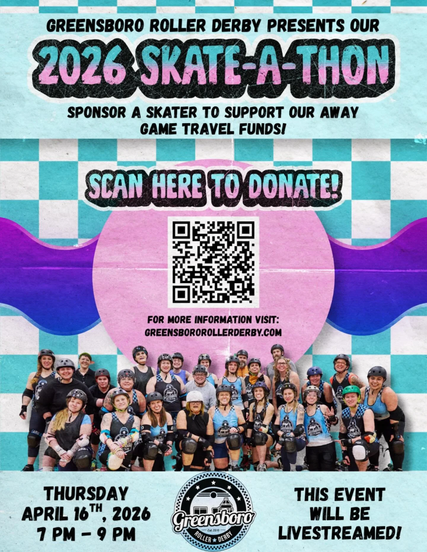 Have you ever thought, &ldquo;Wow, I really wish I could support my favorite roller derby team?&rdquo; Well, here&rsquo;s your chance!!🛼✨

Greensboro Roller Derby&rsquo;s Skate-A-Thon is coming up on April 16th and we are so excited. We will be rack