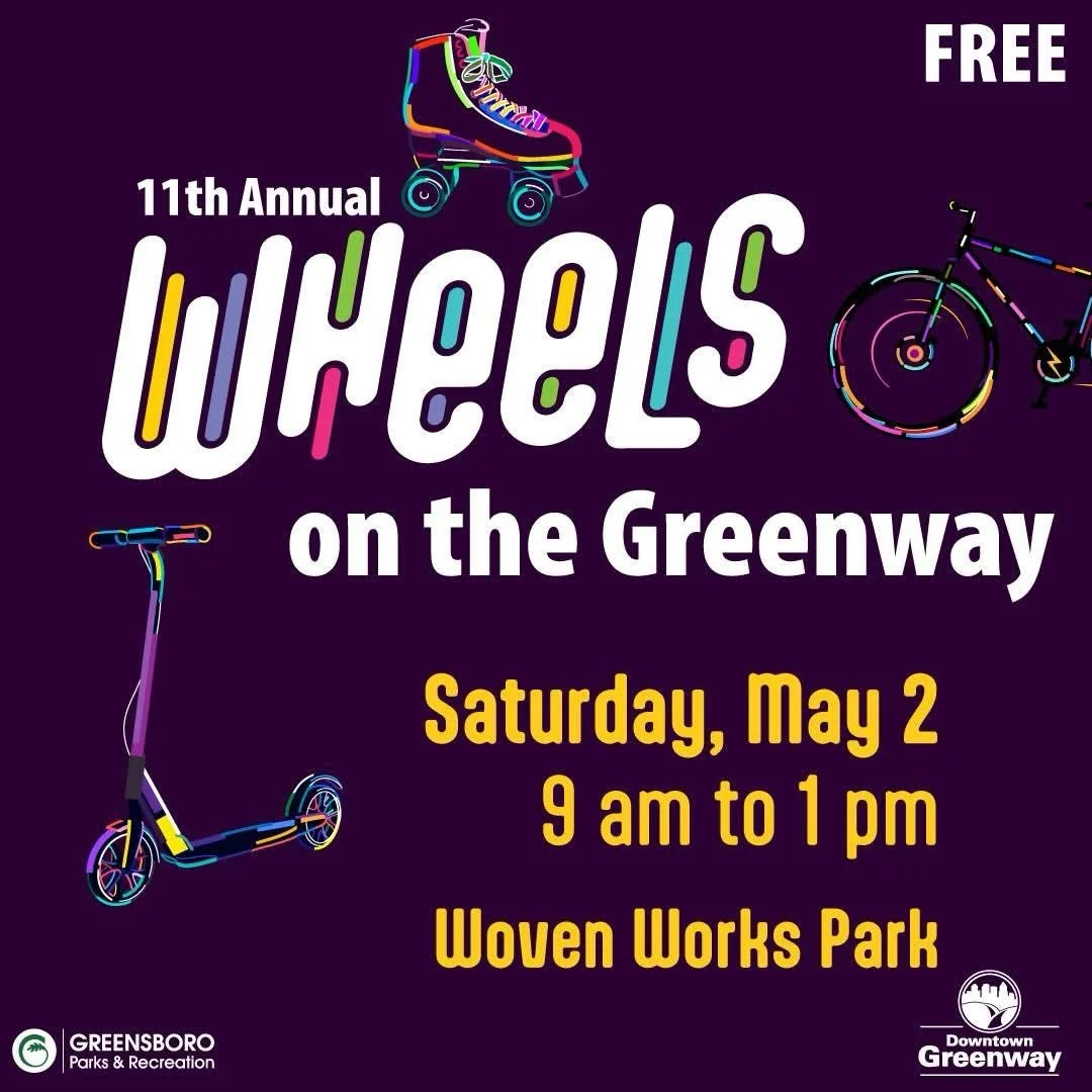 We&rsquo;ll be at Wheels on the Greenway this Saturday!!! We hope to see y&rsquo;all there 💙 @downtowngreenway