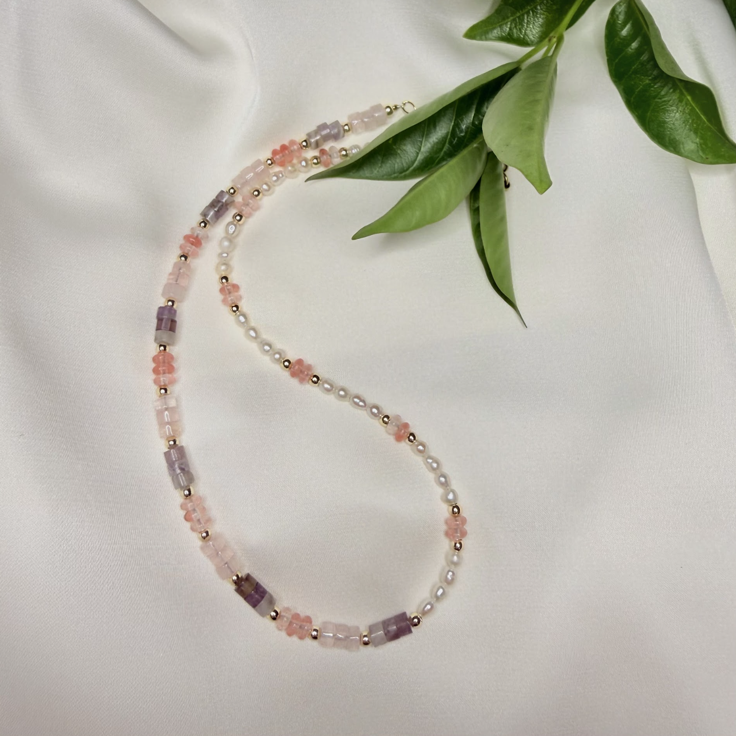 Peach Sunset Gemstone Necklace