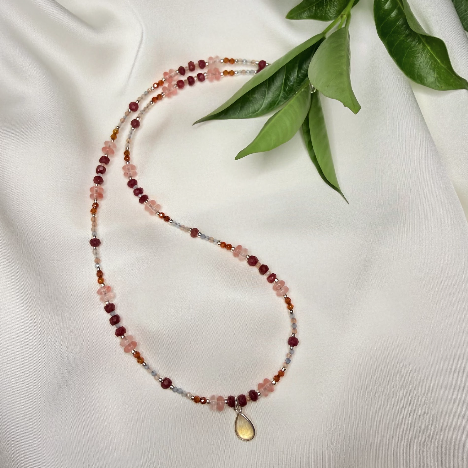 Falling Leaves Gemstone Necklace