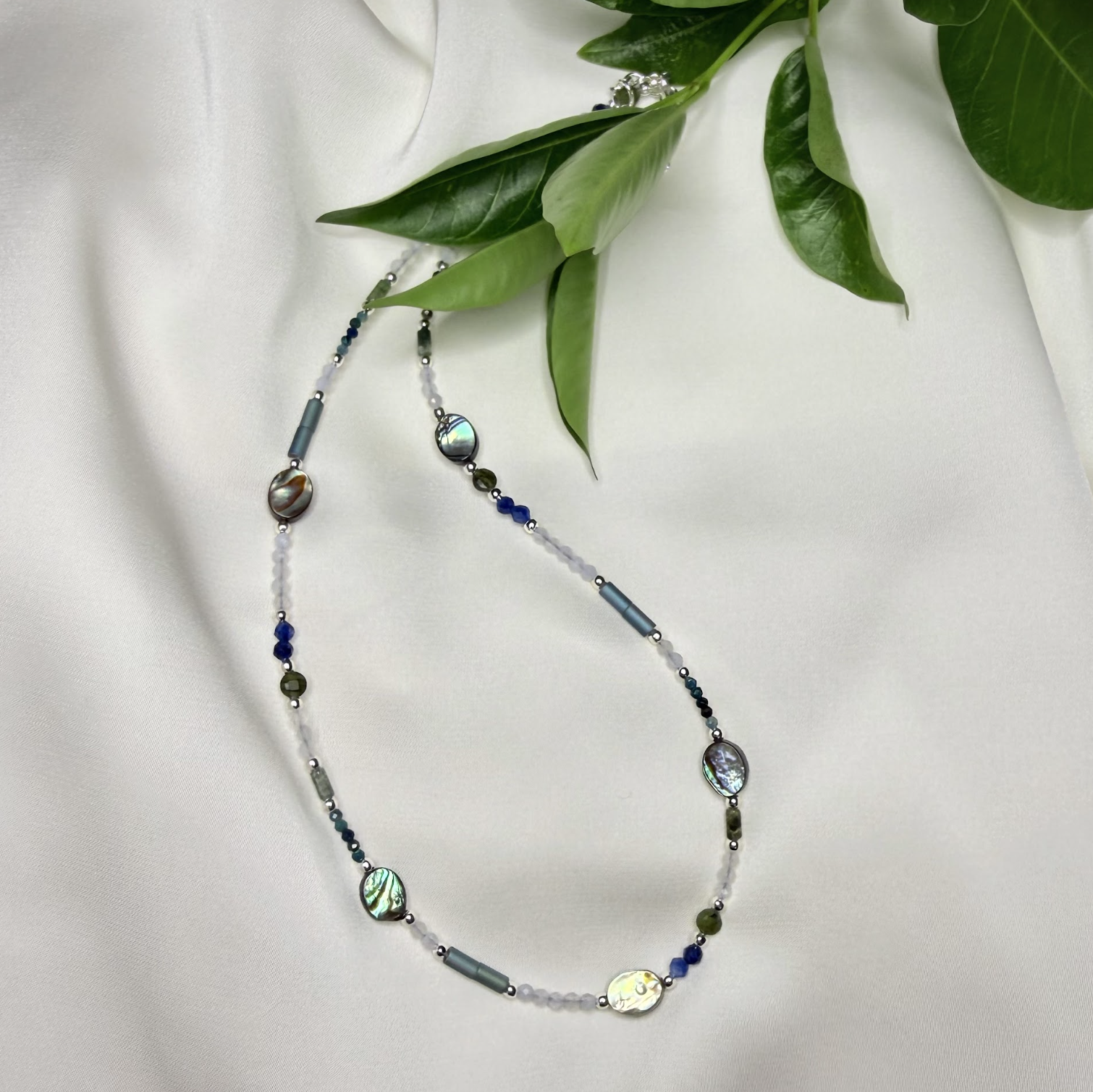Moonlit Shell Gemstone Necklace