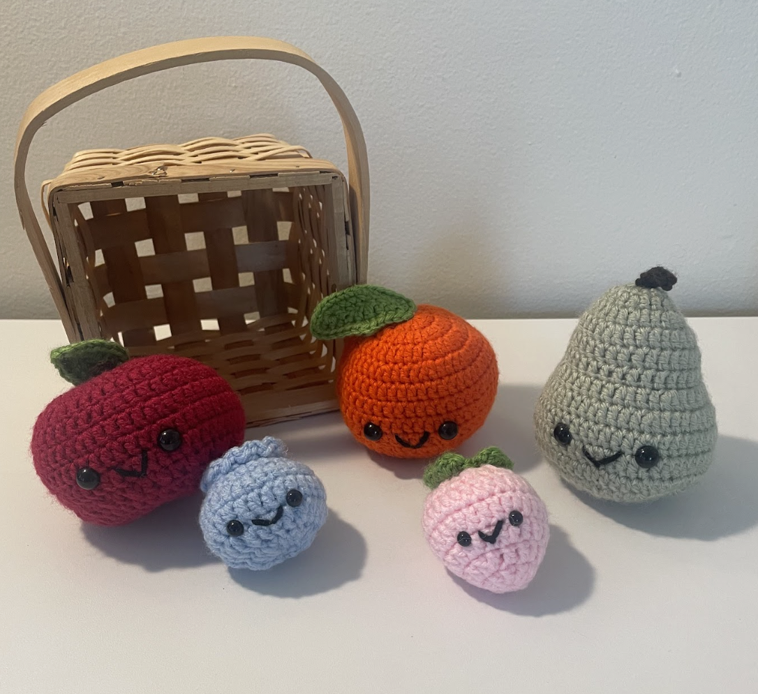 Crochet fruit basket