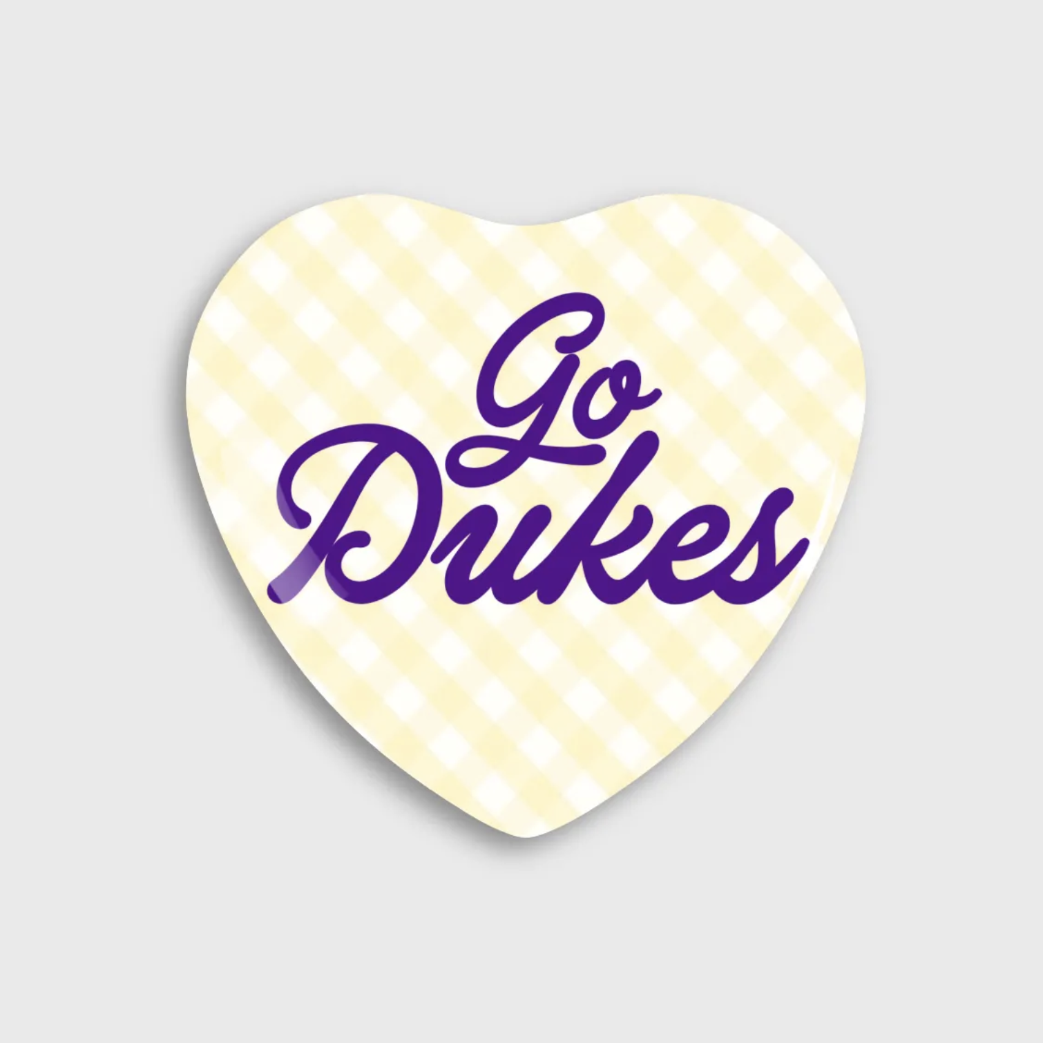 go dukes plaid heart pin