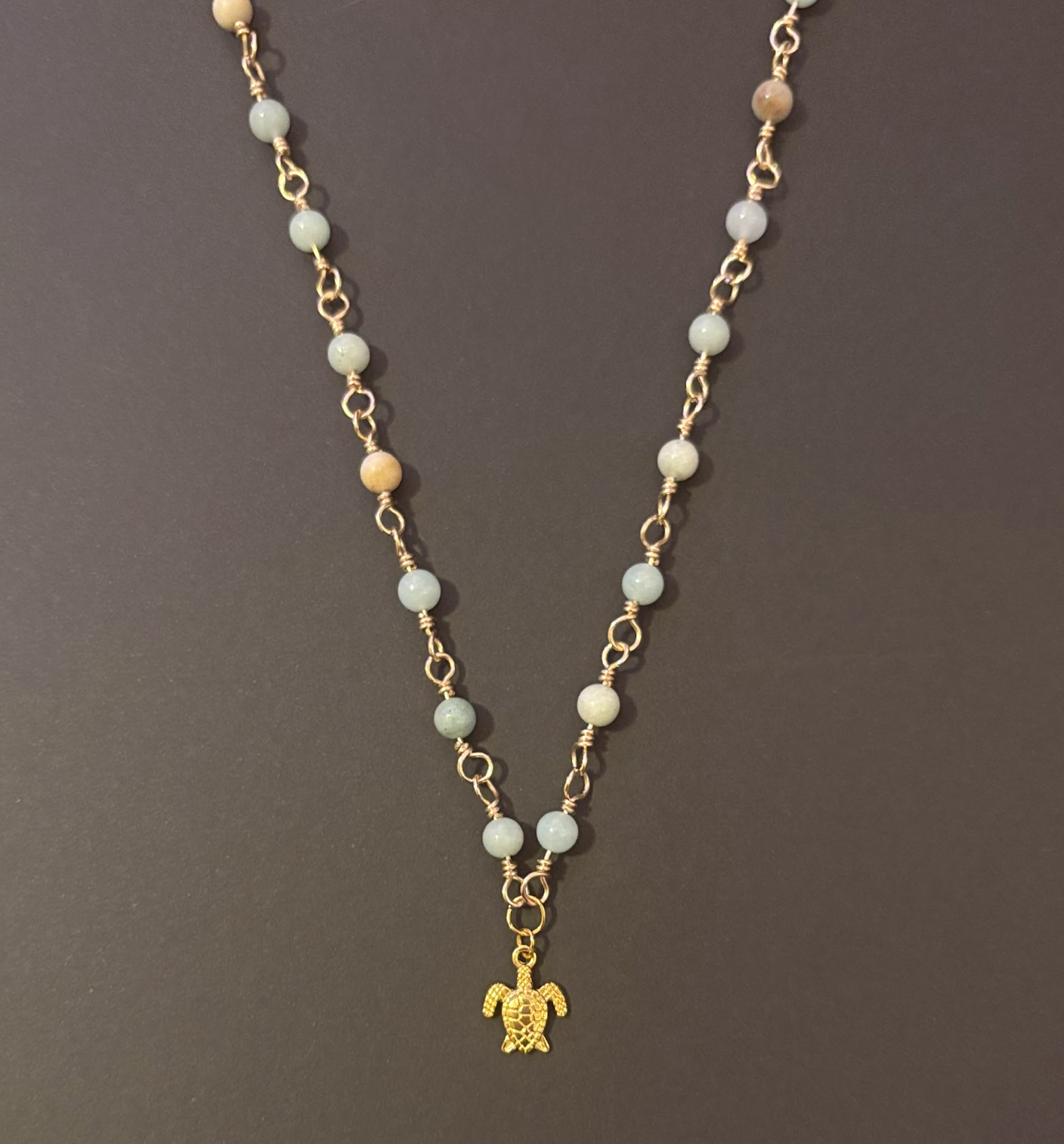 Amazonite Sea Turtle Necklace