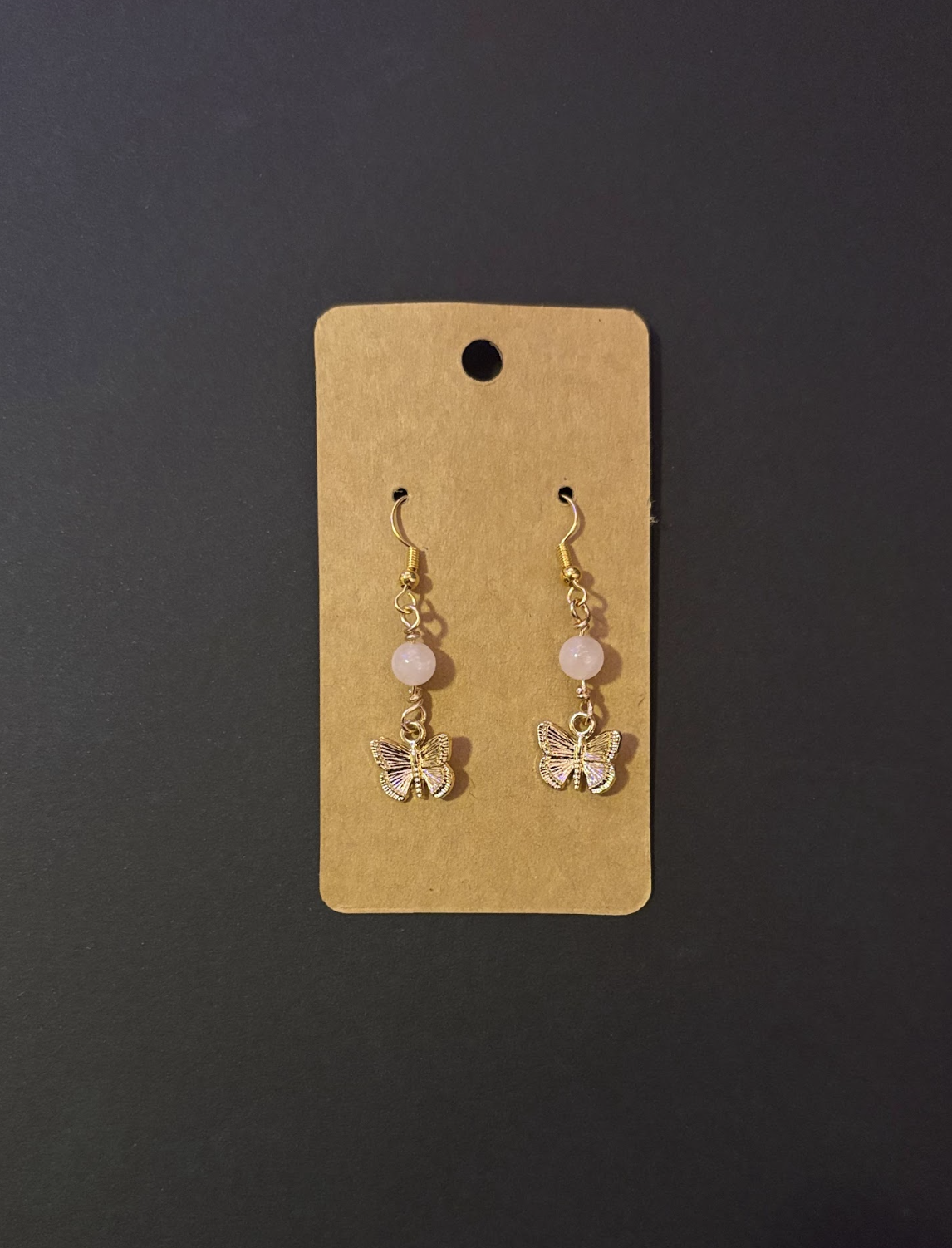 Rose Quartz Butterfly Earrings