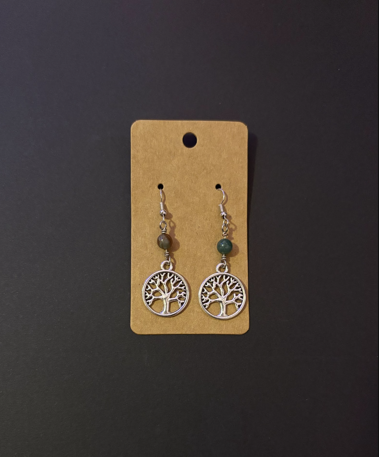 Indian Agate Tree of Life Earrings
