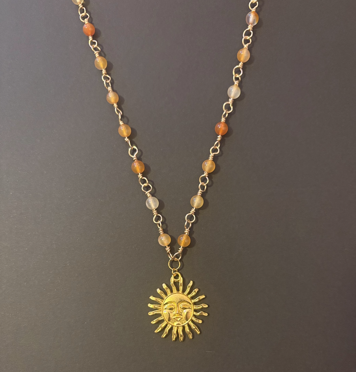 Carnelian Sun Necklace