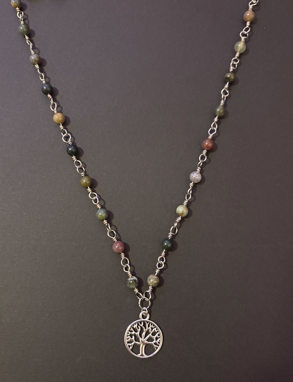 Indian Agate Tree of Life Necklace