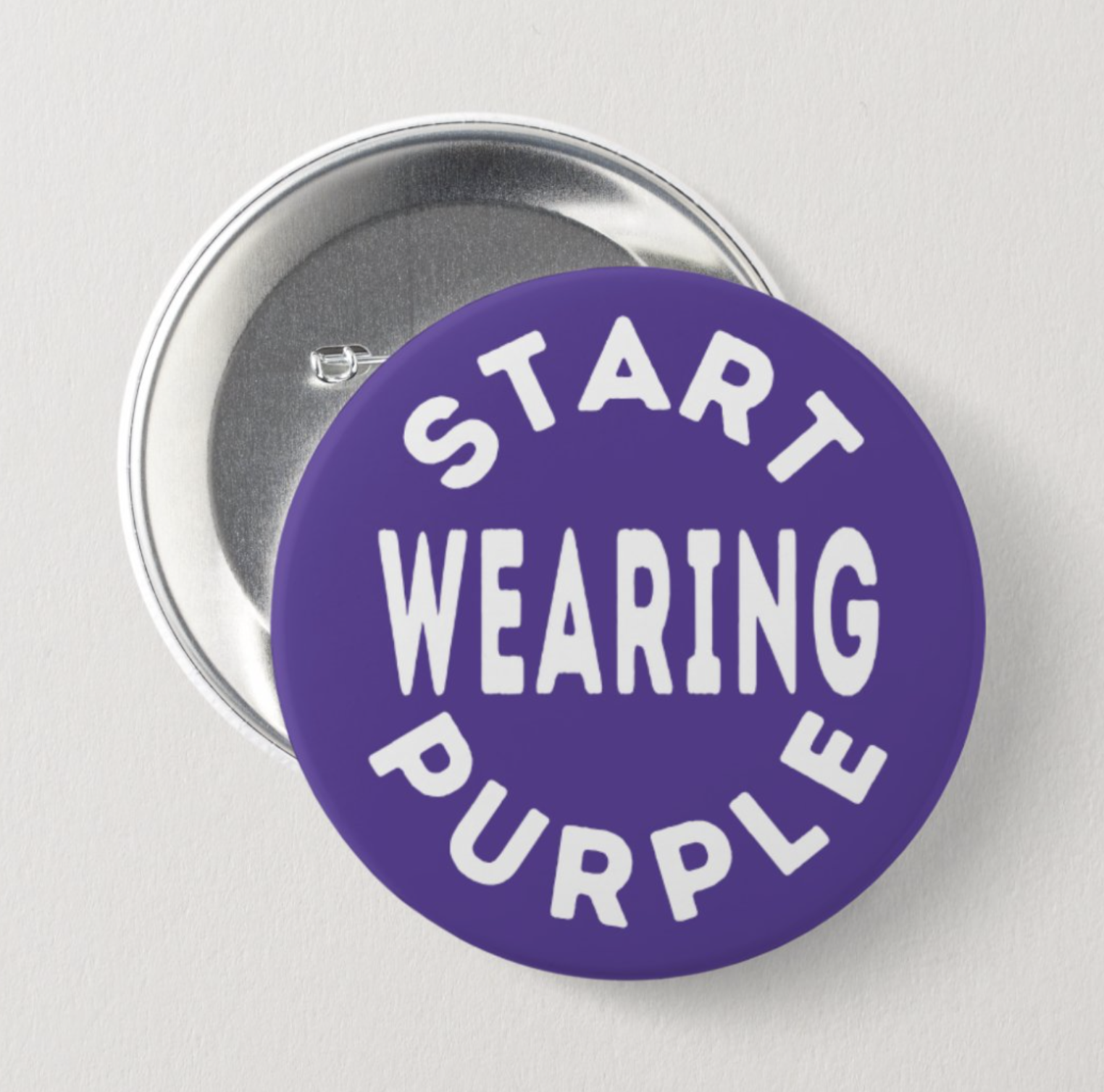 start wearing purple (large) pin